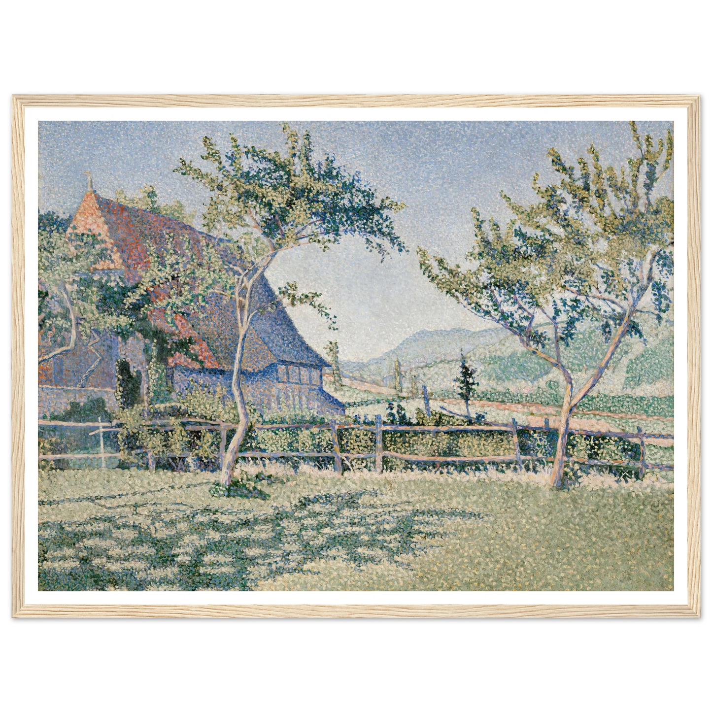 Comblat-le-Château, the Meadow (Le Pré) (1886) Art Print | Paul Signac - Framed Poster - 30x40 cm / 12x16″ - Black frame