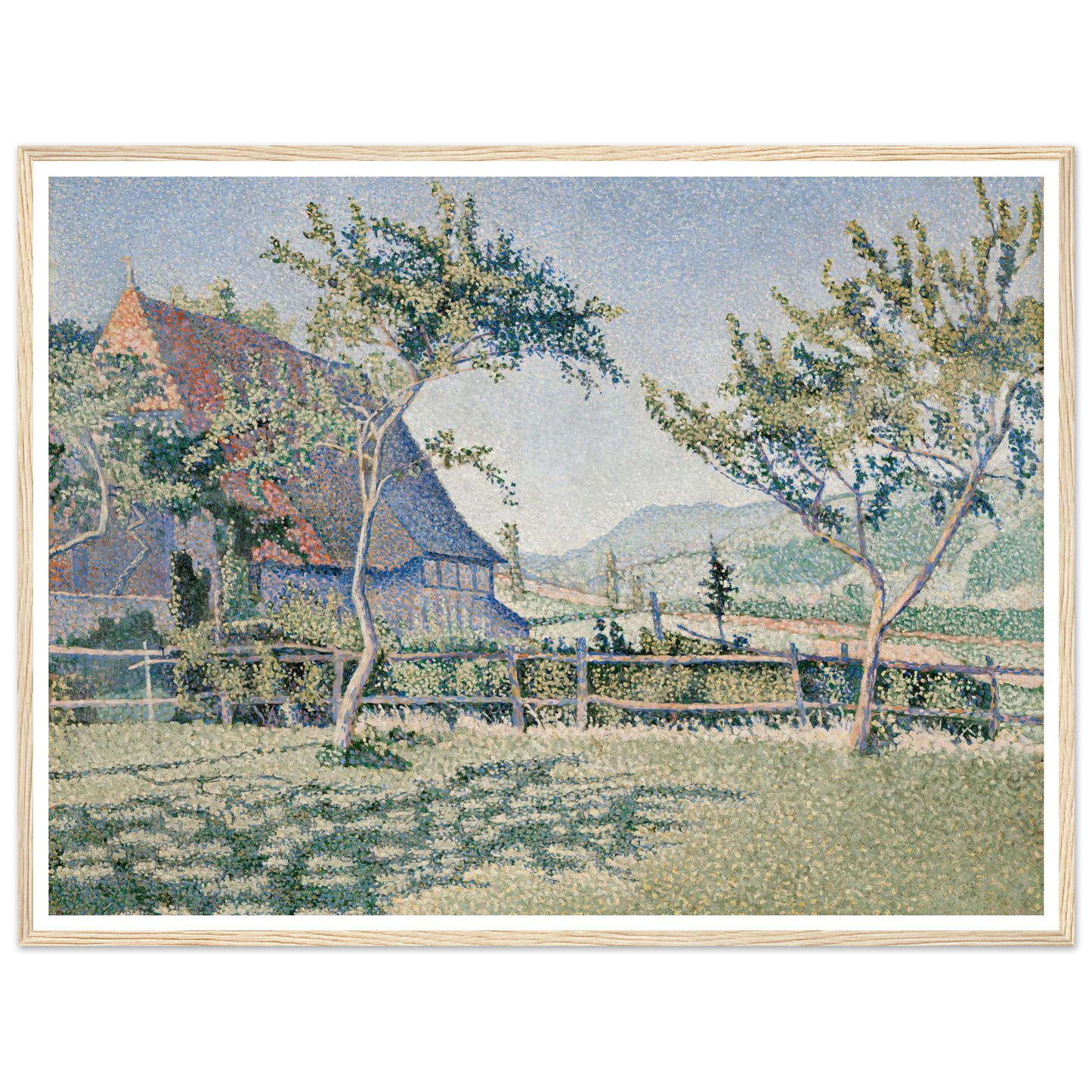Comblat-le-Château, the Meadow (Le Pré) (1886) Art Print | Paul Signac - Framed Poster - 30x40 cm / 12x16″ - Black frame