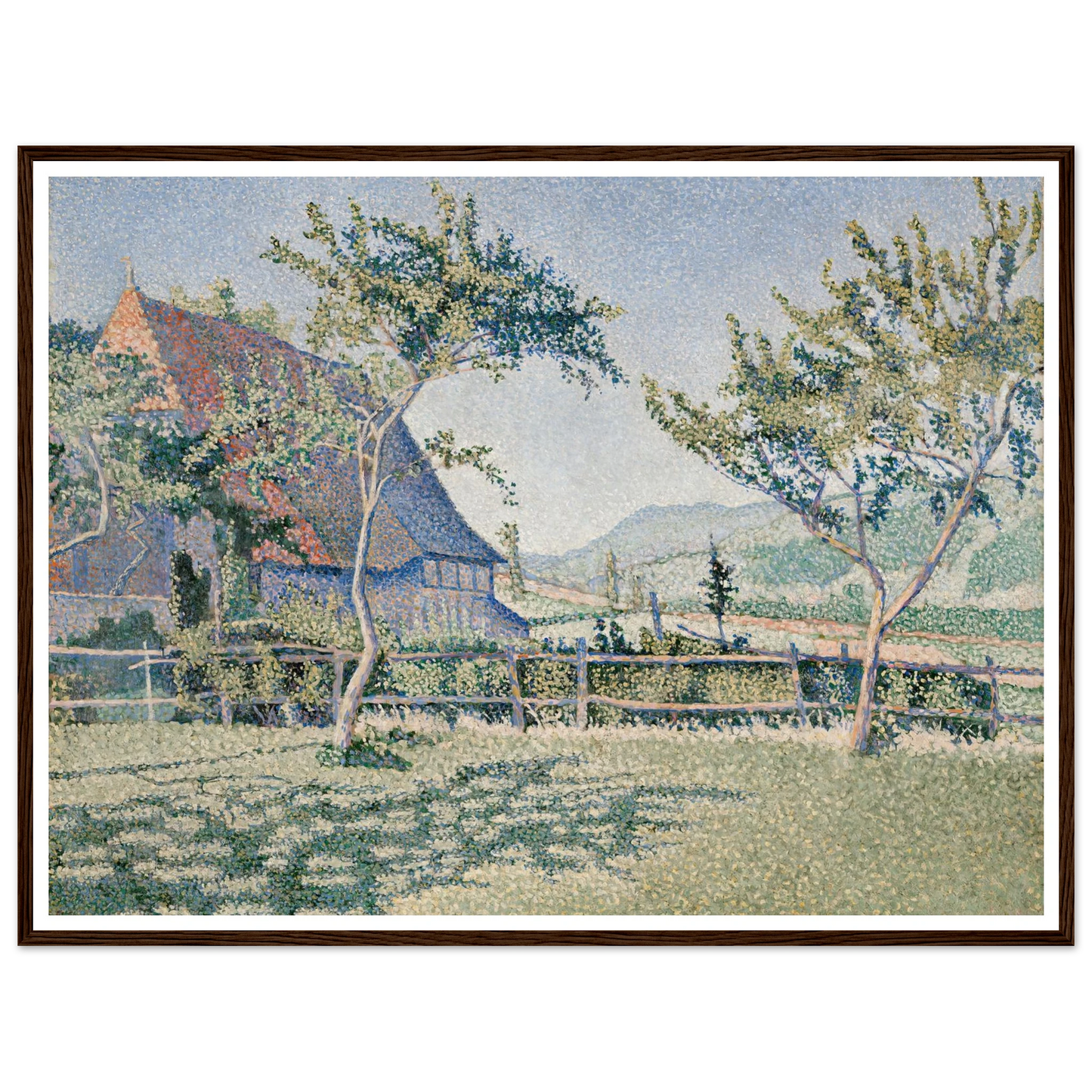 Comblat-le-Château, the Meadow (Le Pré) (1886) Art Print | Paul Signac - Framed Poster - 30x40 cm / 12x16″ - Black frame
