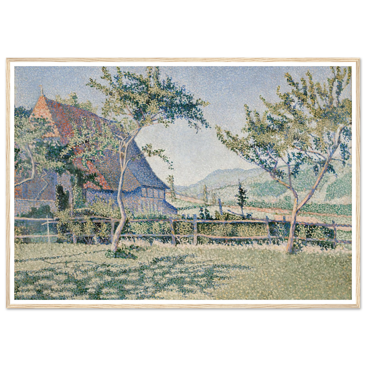 Comblat-le-Château, the Meadow (Le Pré) (1886) Art Print | Paul Signac - Framed Poster - 30x40 cm / 12x16″ - Black frame