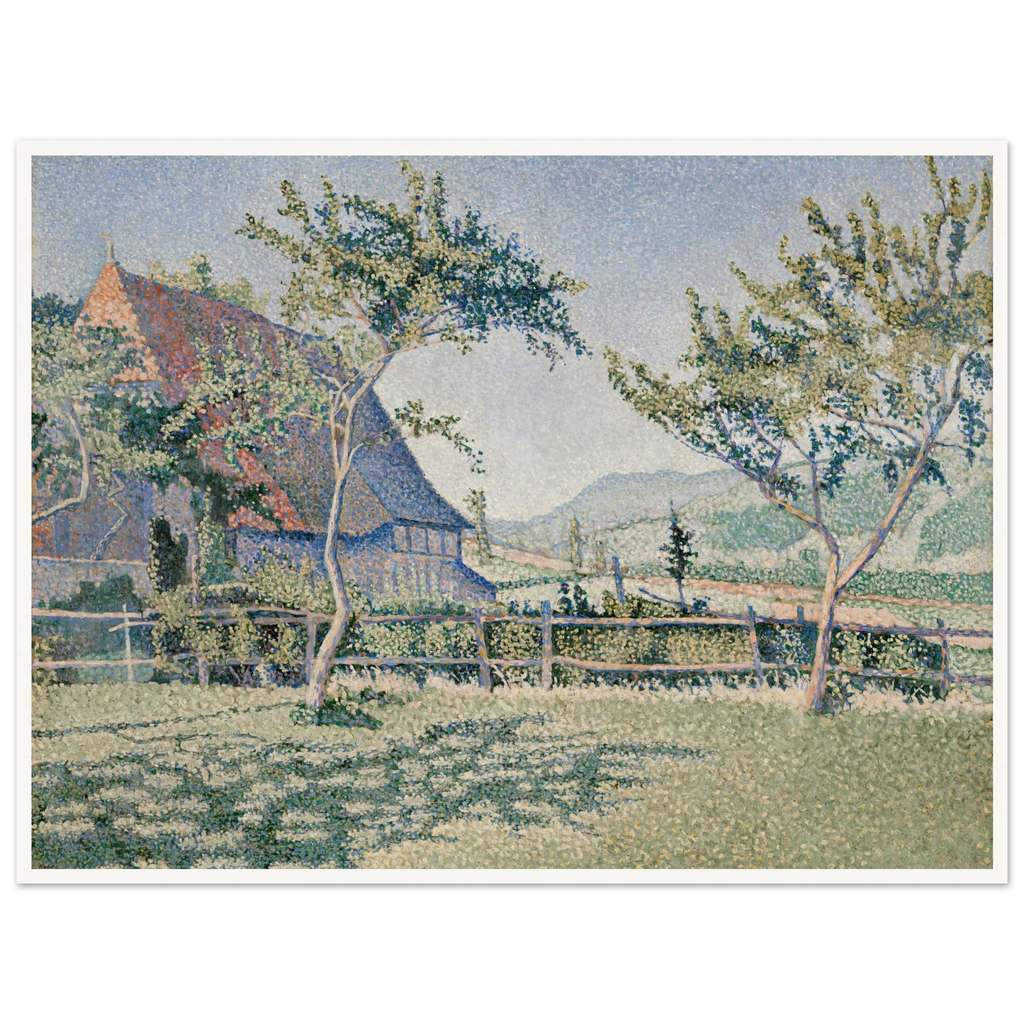 Comblat-le-Château, the Meadow (Le Pré) (1886) Art Print | Paul Signac - Framed Poster - 30x40 cm / 12x16″ - Black frame