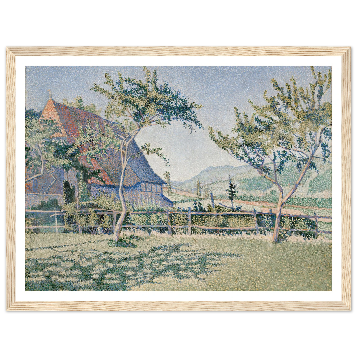 Comblat-le-Château, the Meadow (Le Pré) (1886) Art Print | Paul Signac - Framed Poster - 30x40 cm / 12x16″ - Black frame
