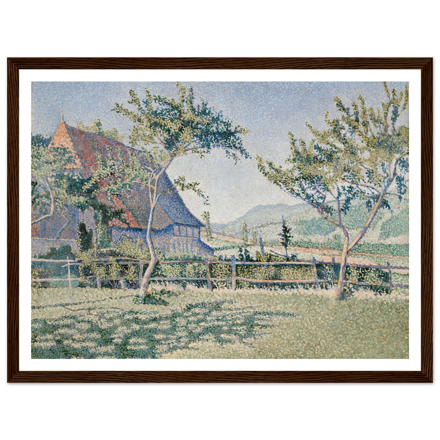 Comblat-le-Château, the Meadow (Le Pré) (1886) Art Print | Paul Signac - Framed Poster - 30x40 cm / 12x16″ - Black frame