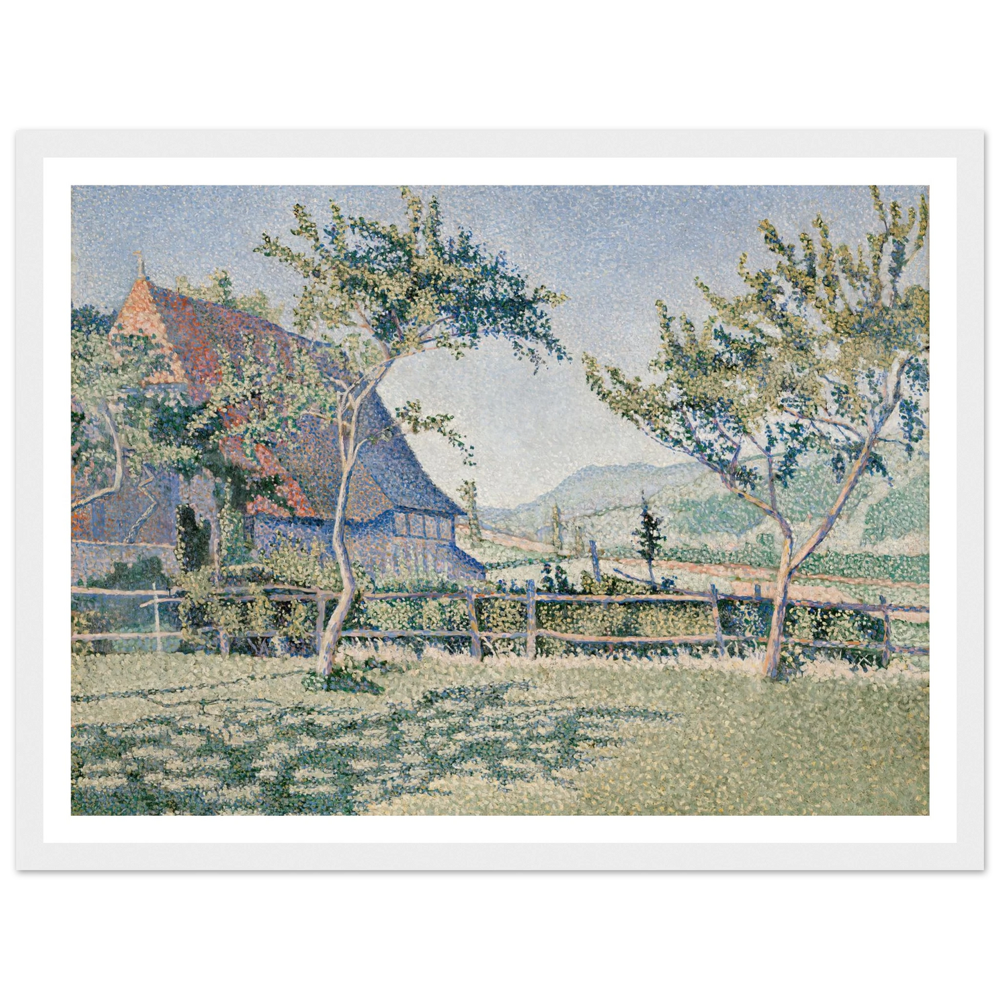 Comblat-le-Château, the Meadow (Le Pré) (1886) Art Print | Paul Signac - Framed Poster - 30x40 cm / 12x16″ - Black frame