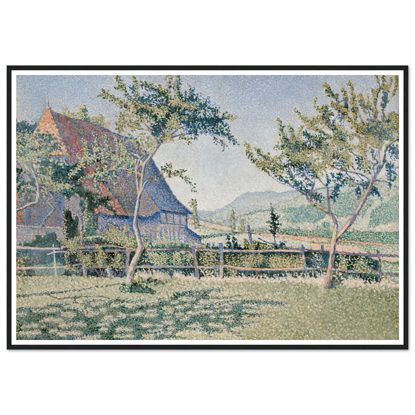 Comblat-le-Château, the Meadow (Le Pré) (1886) Art Print | Paul Signac - Framed Poster - 30x40 cm / 12x16″ - Black frame