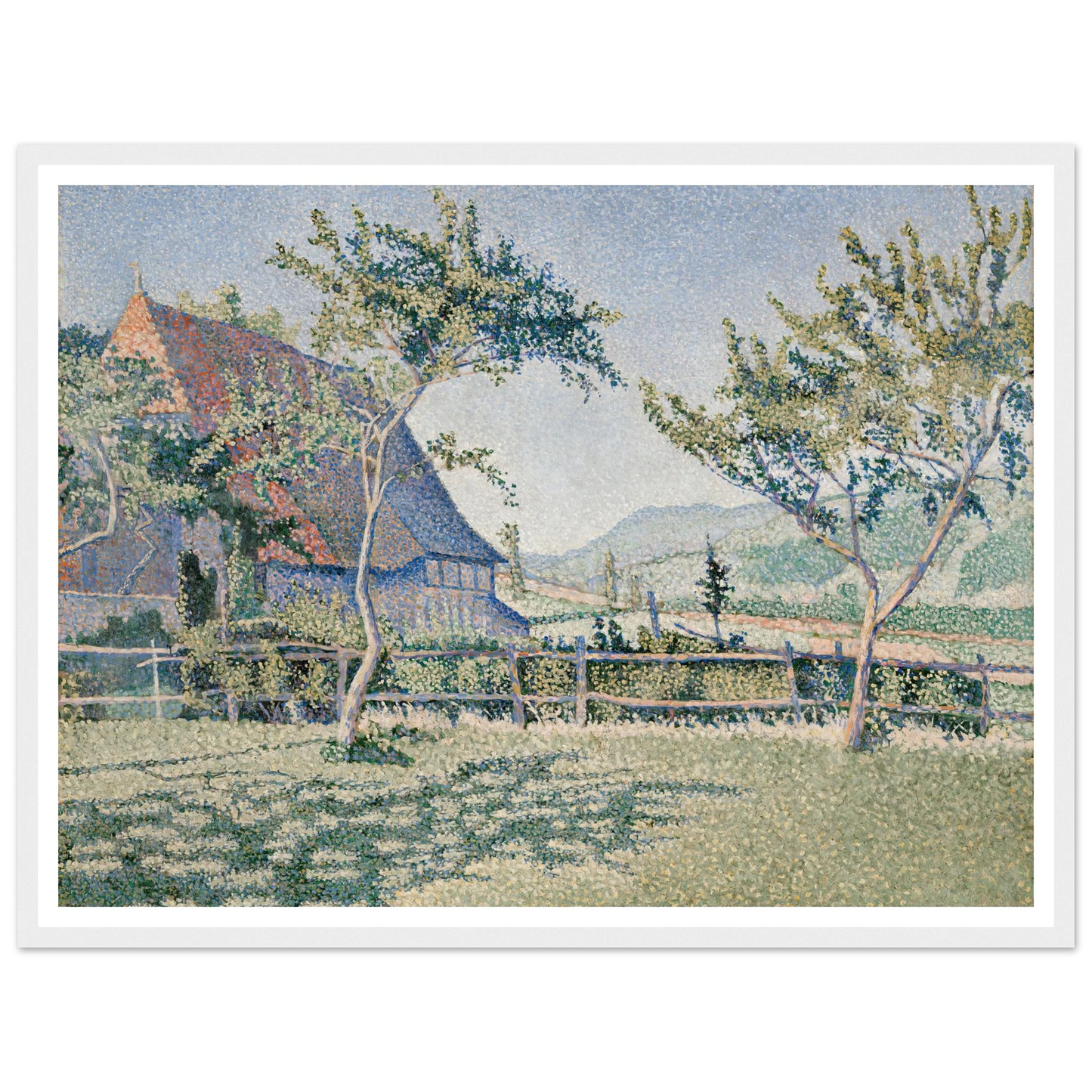 Comblat-le-Château, the Meadow (Le Pré) (1886) Art Print | Paul Signac - Framed Poster - 30x40 cm / 12x16″ - Black frame