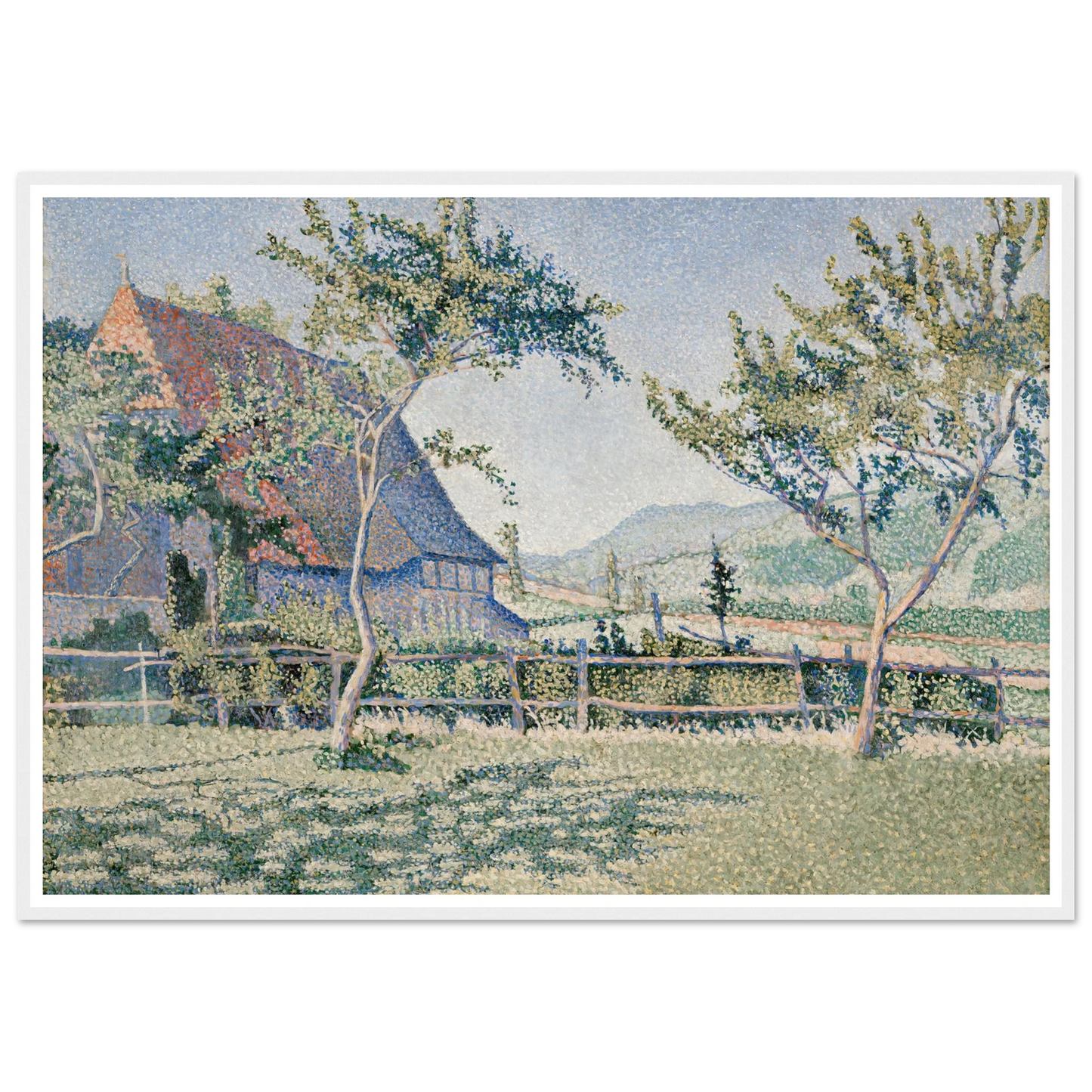 Comblat-le-Château, the Meadow (Le Pré) (1886) Art Print | Paul Signac - Framed Poster - 30x40 cm / 12x16″ - Black frame