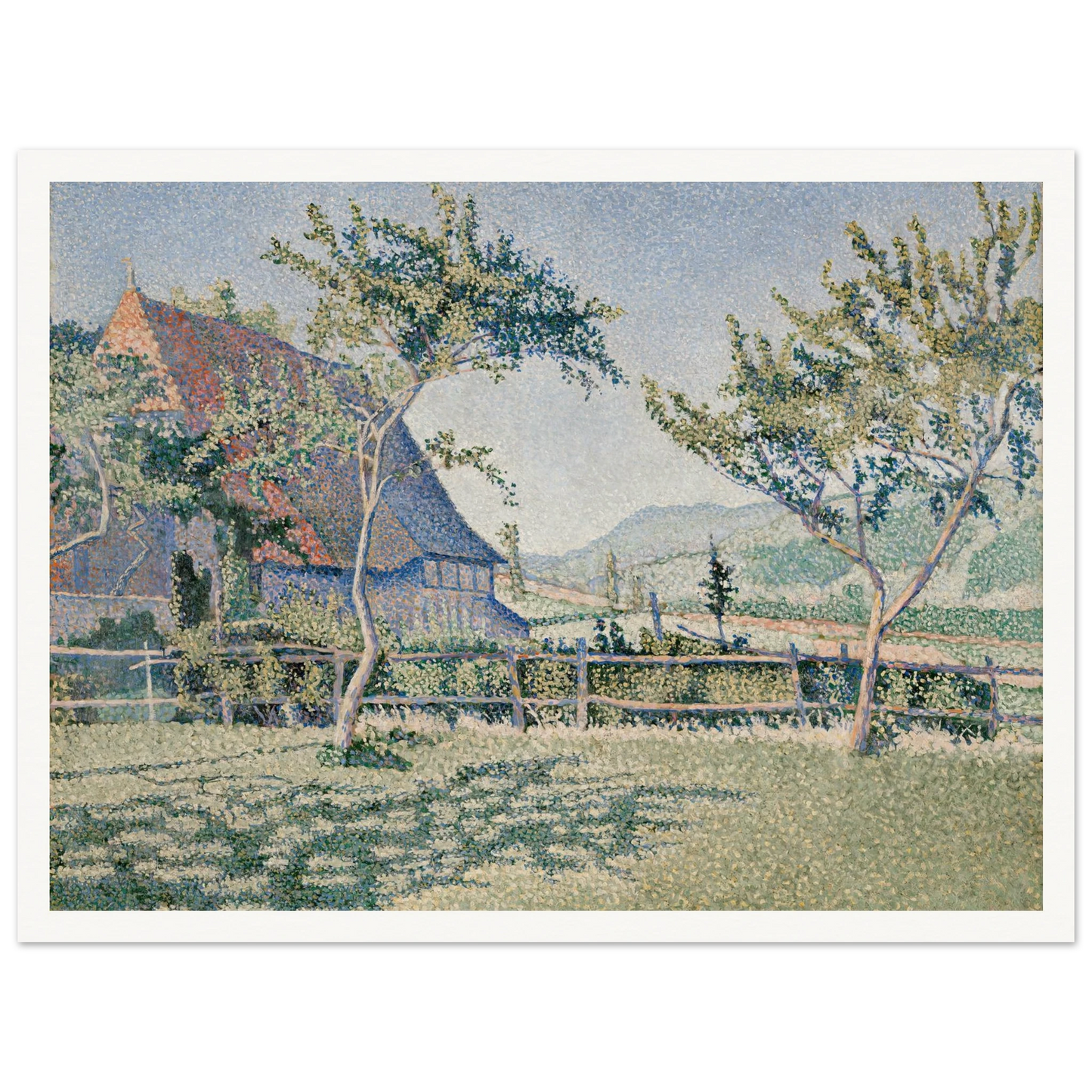 Comblat-le-Château, the Meadow (Le Pré) (1886) Art Print | Paul Signac - Framed Poster - 30x40 cm / 12x16″ - Black frame