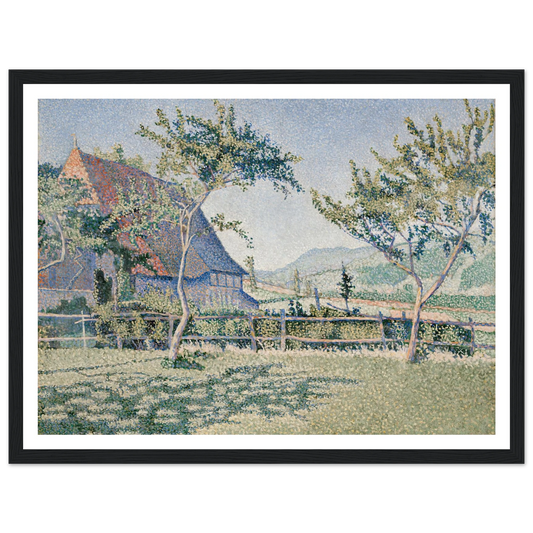 Comblat-le-Château, the Meadow (Le Pré) (1886) Art Print | Paul Signac - Framed Poster - 30x40 cm / 12x16″ - Black frame