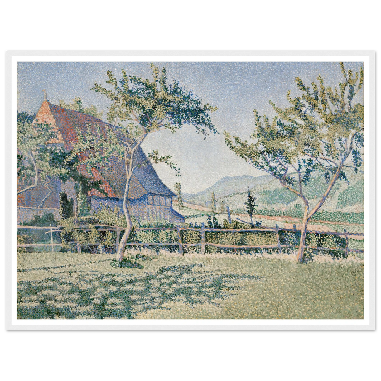 Comblat-le-Château, the Meadow (Le Pré) (1886) Art Print | Paul Signac - Framed Poster - 30x40 cm / 12x16″ - Black frame