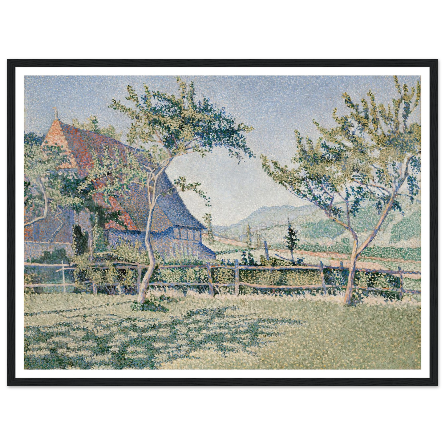 Comblat-le-Château, the Meadow (Le Pré) (1886) Art Print | Paul Signac - Framed Poster - 30x40 cm / 12x16″ - Black frame