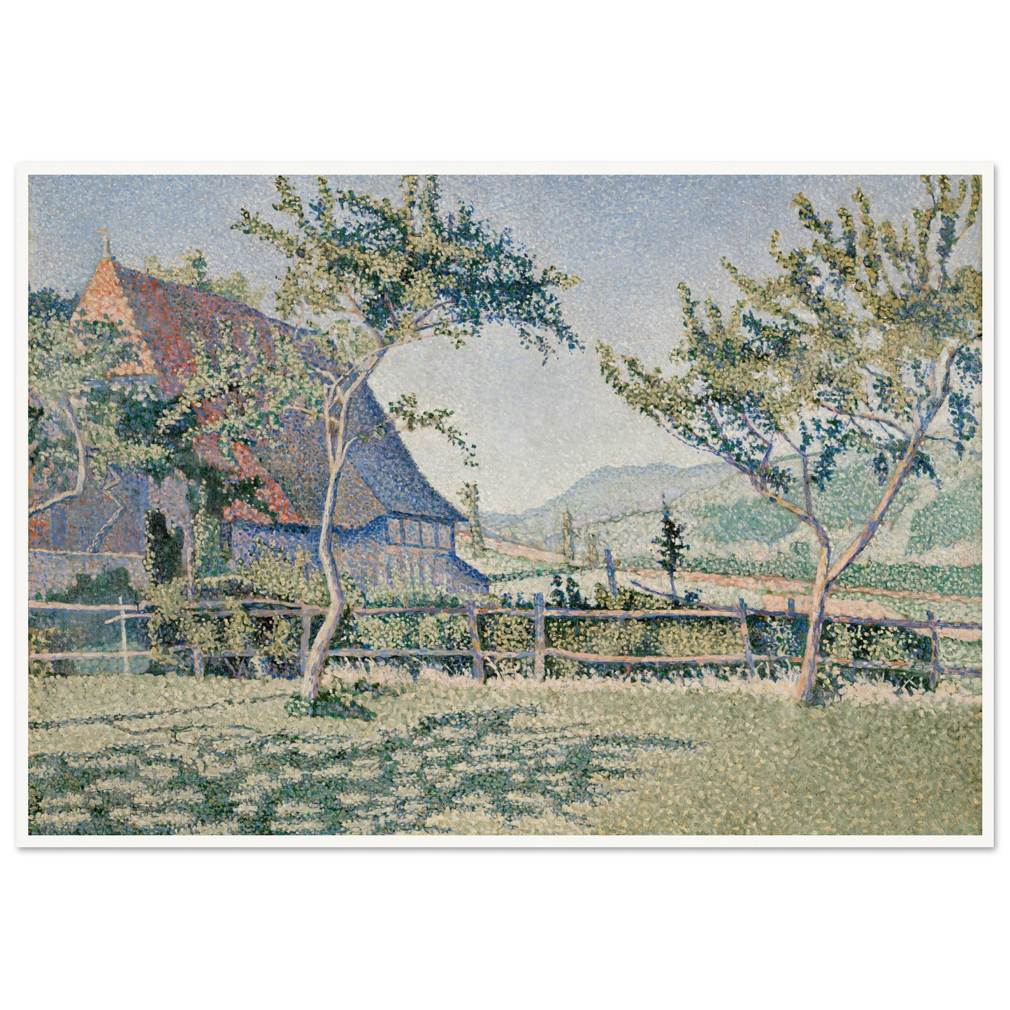 Comblat-le-Château, the Meadow (Le Pré) (1886) Art Print | Paul Signac - Framed Poster - 30x40 cm / 12x16″ - Black frame