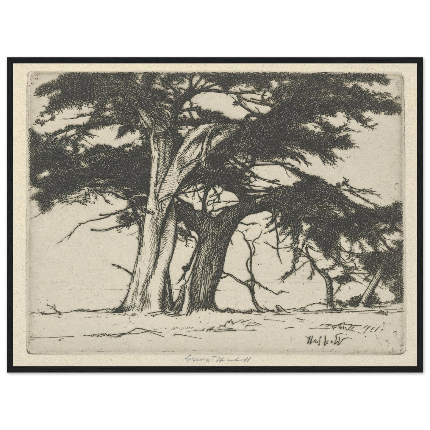 Companions (1920) Art Print | Ernest Haskell - Framed Poster - 30x40 cm / 12x16″ - Black frame