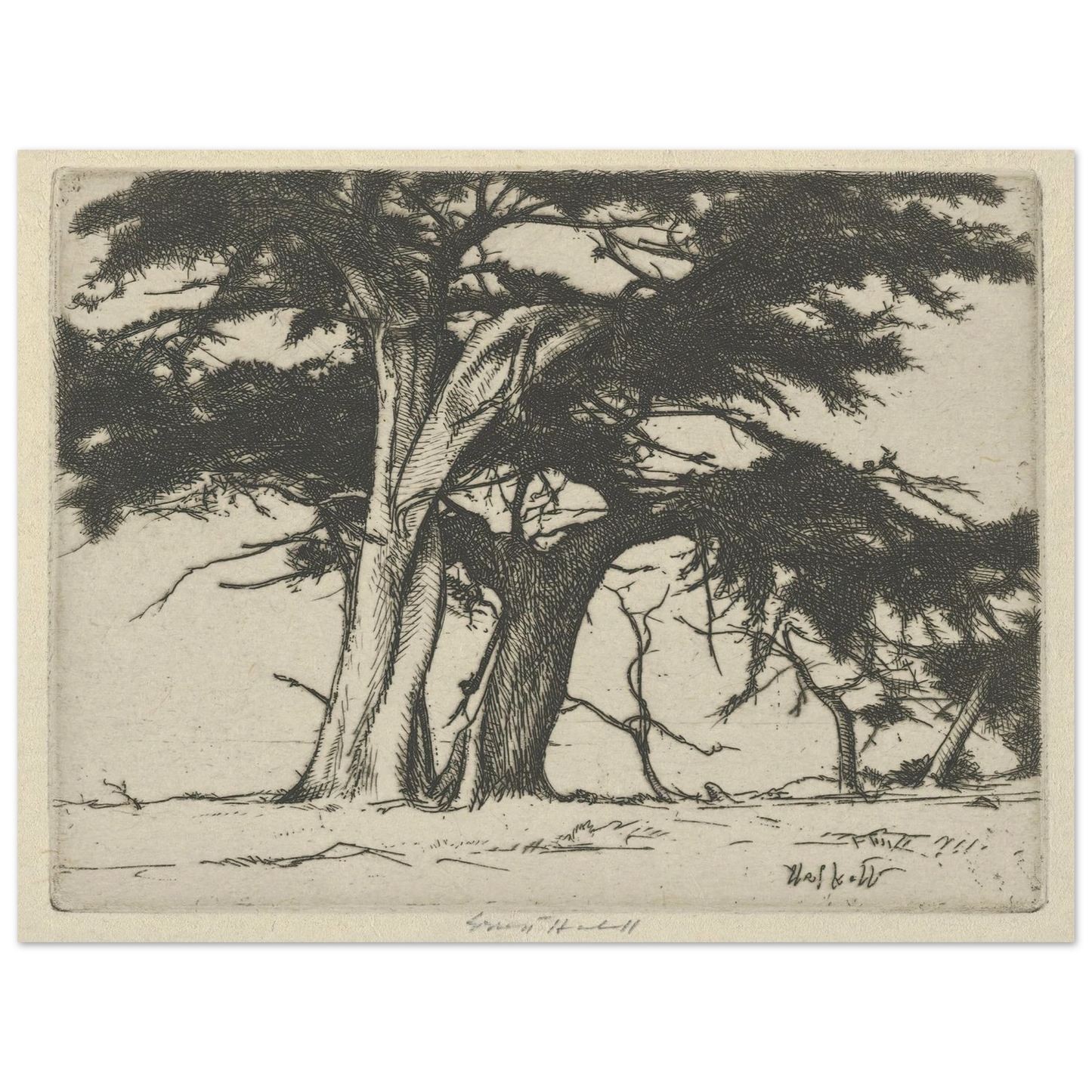 Companions (1920) Art Print | Ernest Haskell - Framed Poster - 30x40 cm / 12x16″ - Black frame