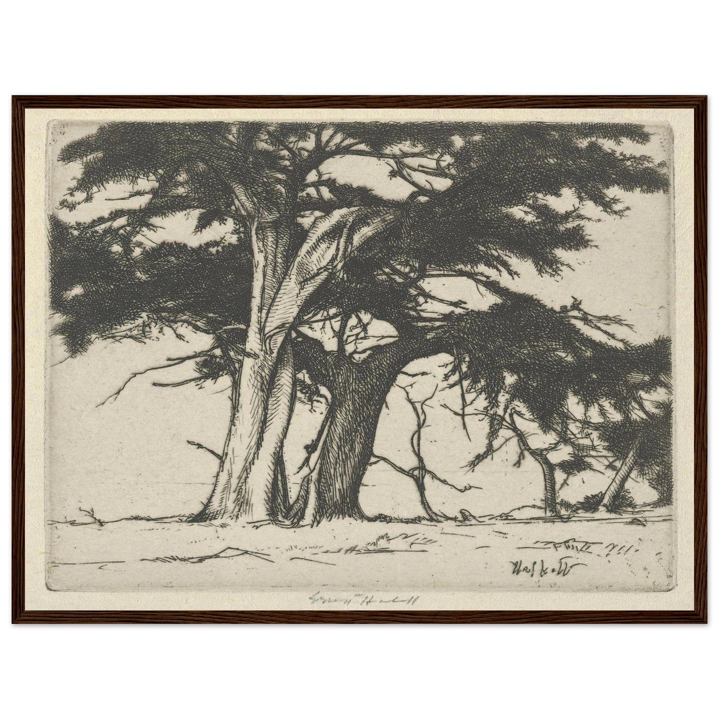 Companions (1920) Art Print | Ernest Haskell - Framed Poster - 30x40 cm / 12x16″ - Black frame