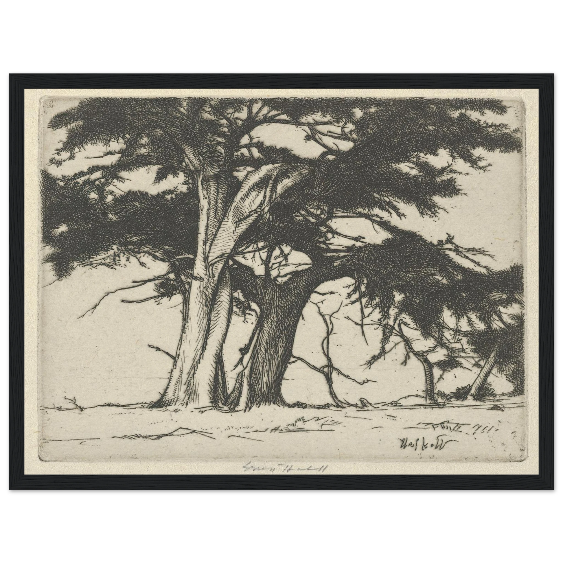 Companions (1920) Art Print | Ernest Haskell - Framed Poster - 30x40 cm / 12x16″ - Black frame