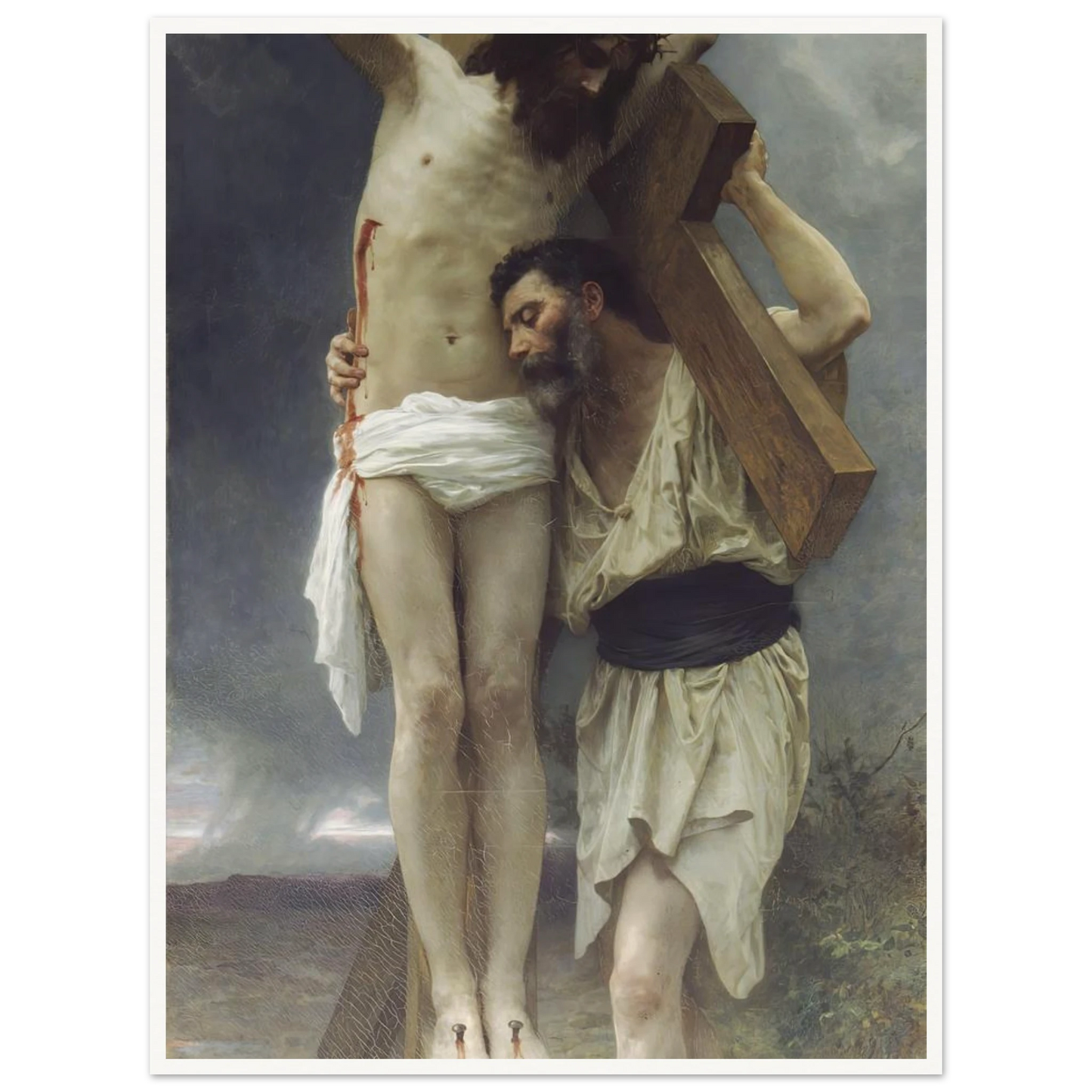 Compassion (1897) Art Print | William Bouguereau - Framed Poster - 30x40 cm / 12x16″ - Black frame