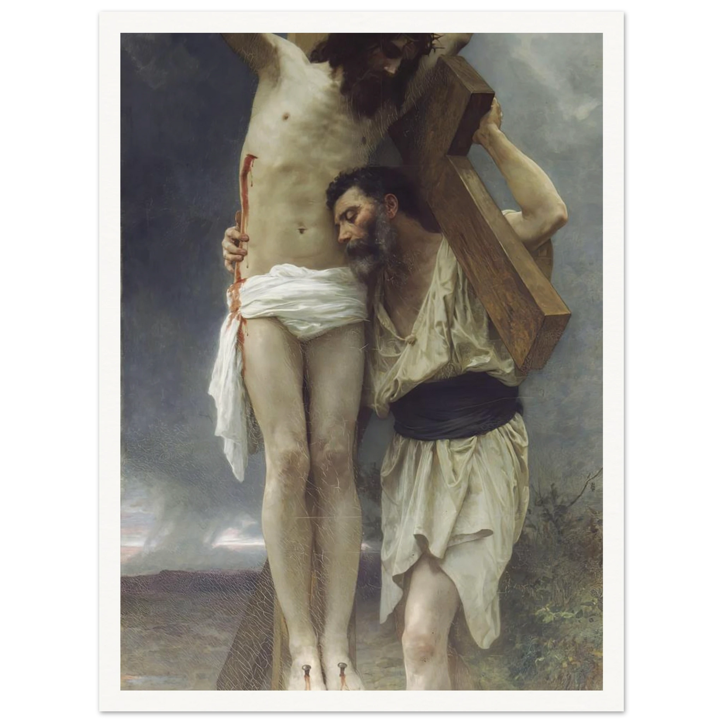 Compassion (1897) Art Print | William Bouguereau - Framed Poster - 30x40 cm / 12x16″ - Black frame