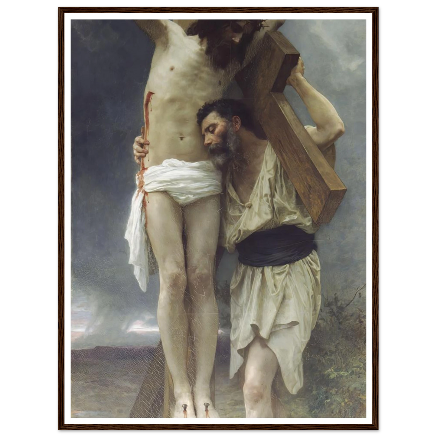Compassion (1897) Art Print | William Bouguereau - Framed Poster - 30x40 cm / 12x16″ - Black frame