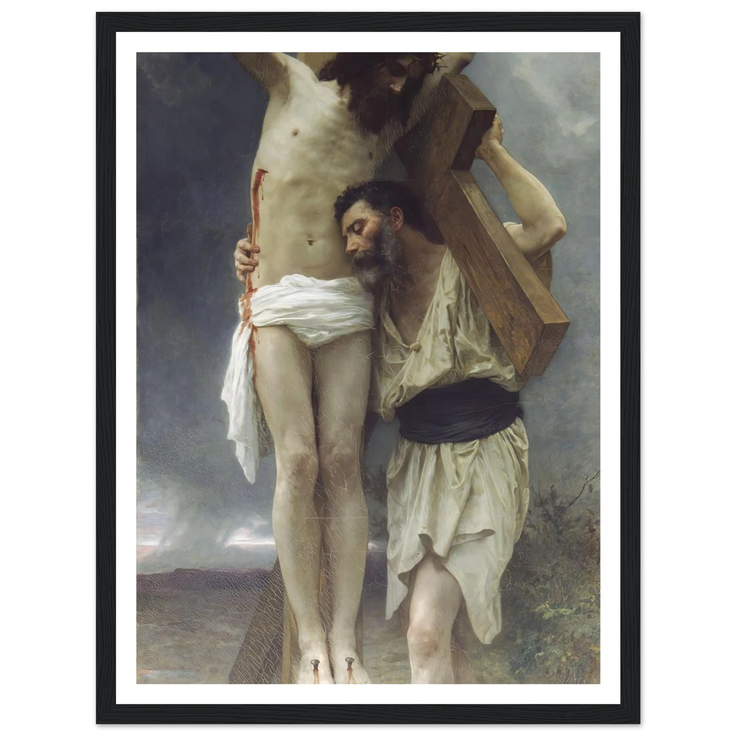 Compassion (1897) Art Print | William Bouguereau - Framed Poster - 30x40 cm / 12x16″ - Black frame