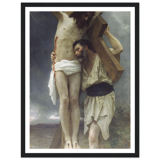 Compassion (1897) Art Print | William Bouguereau - Framed Poster - 30x40 cm / 12x16″ - Black frame