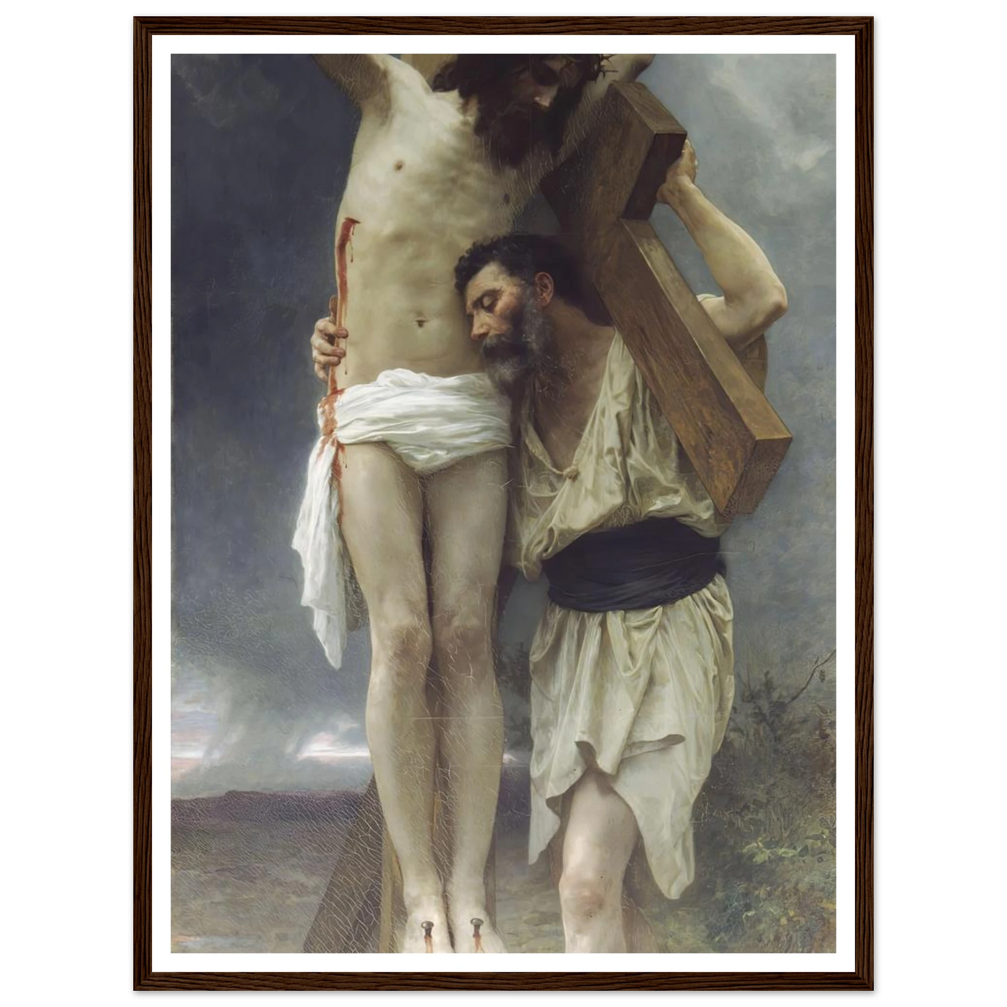 Compassion (1897) Art Print | William Bouguereau - Framed Poster - 30x40 cm / 12x16″ - Black frame