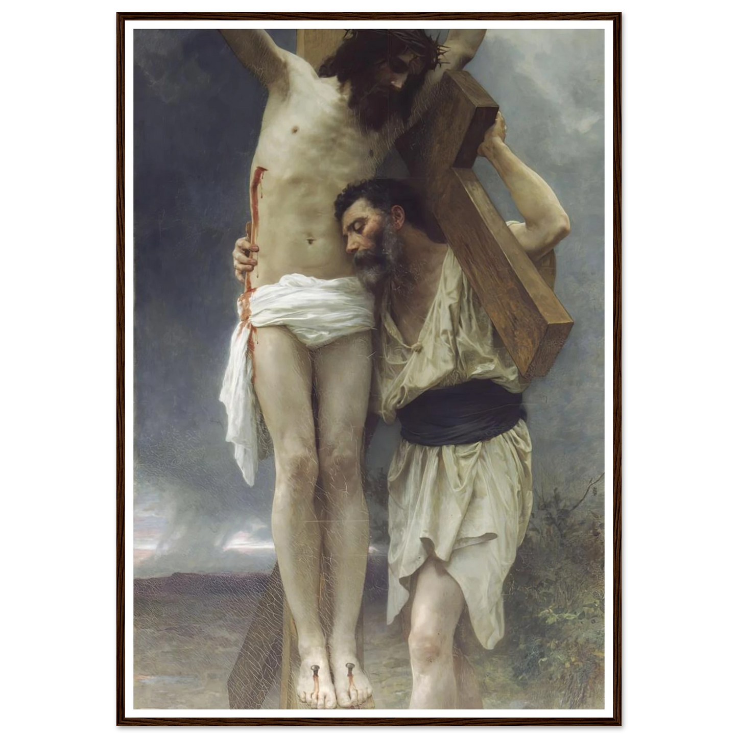 Compassion (1897) Art Print | William Bouguereau - Framed Poster - 30x40 cm / 12x16″ - Black frame