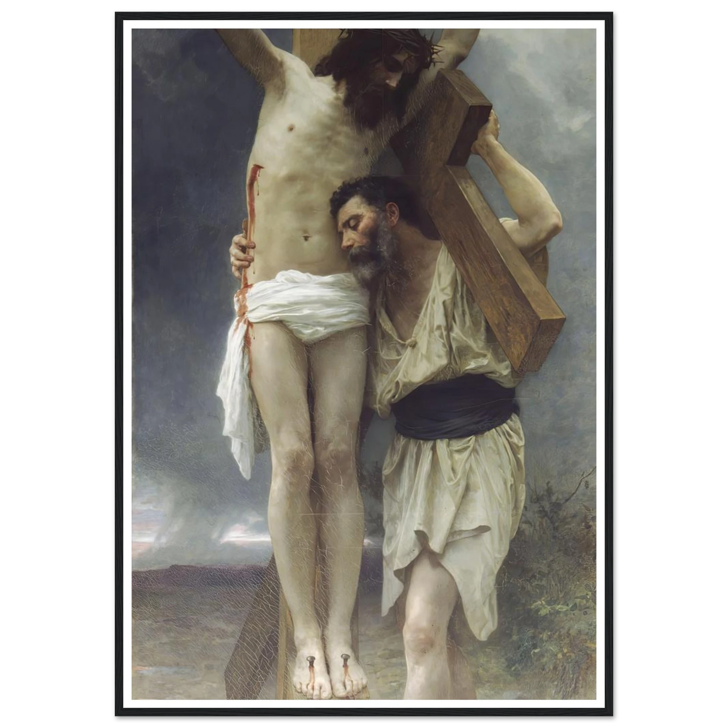 Compassion (1897) Art Print | William Bouguereau - Framed Poster - 30x40 cm / 12x16″ - Black frame