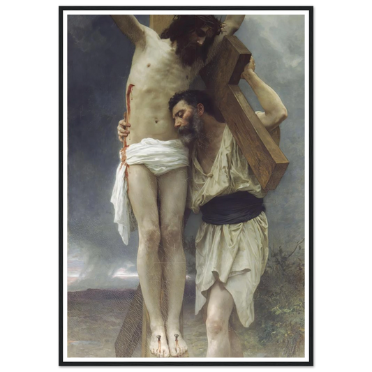 Compassion (1897) Art Print | William Bouguereau - Framed Poster - 30x40 cm / 12x16″ - Black frame