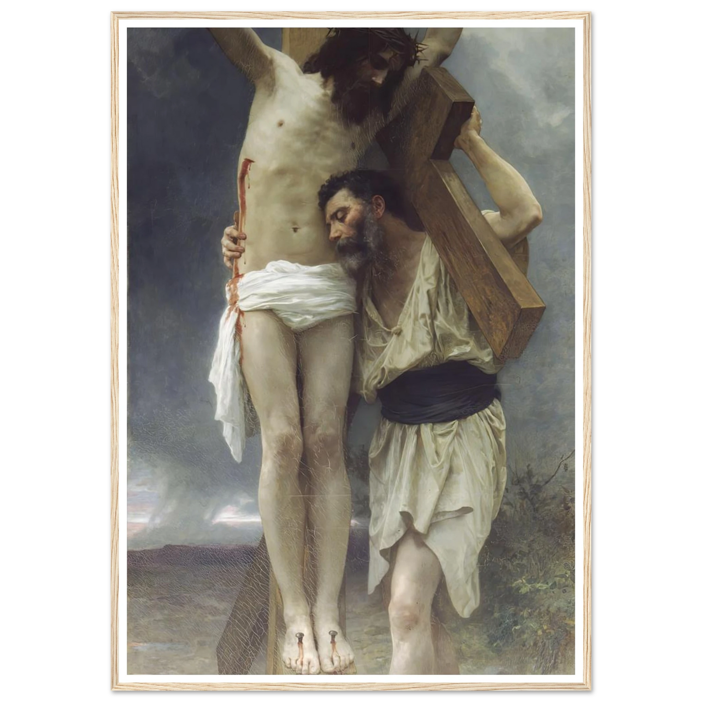 Compassion (1897) Art Print | William Bouguereau - Framed Poster - 30x40 cm / 12x16″ - Black frame