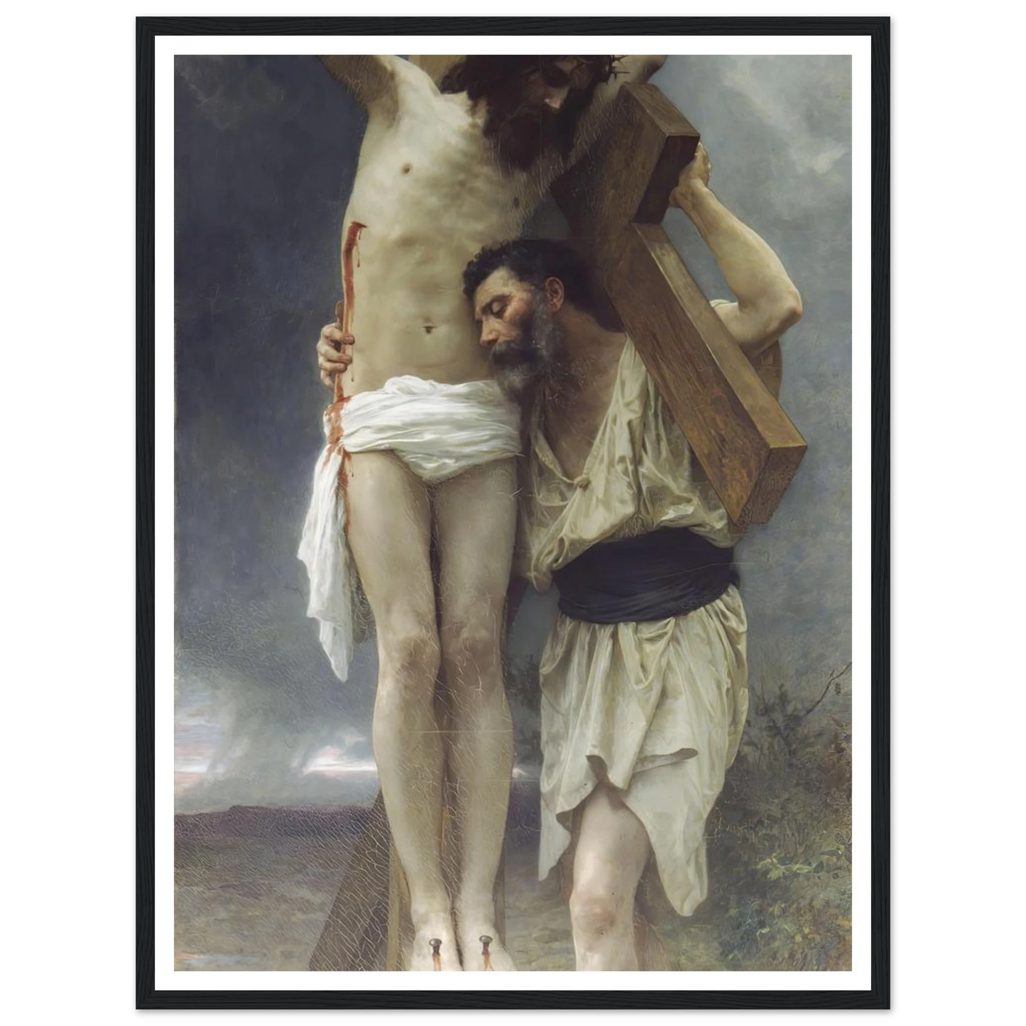 Compassion (1897) Art Print | William Bouguereau - Framed Poster - 30x40 cm / 12x16″ - Black frame
