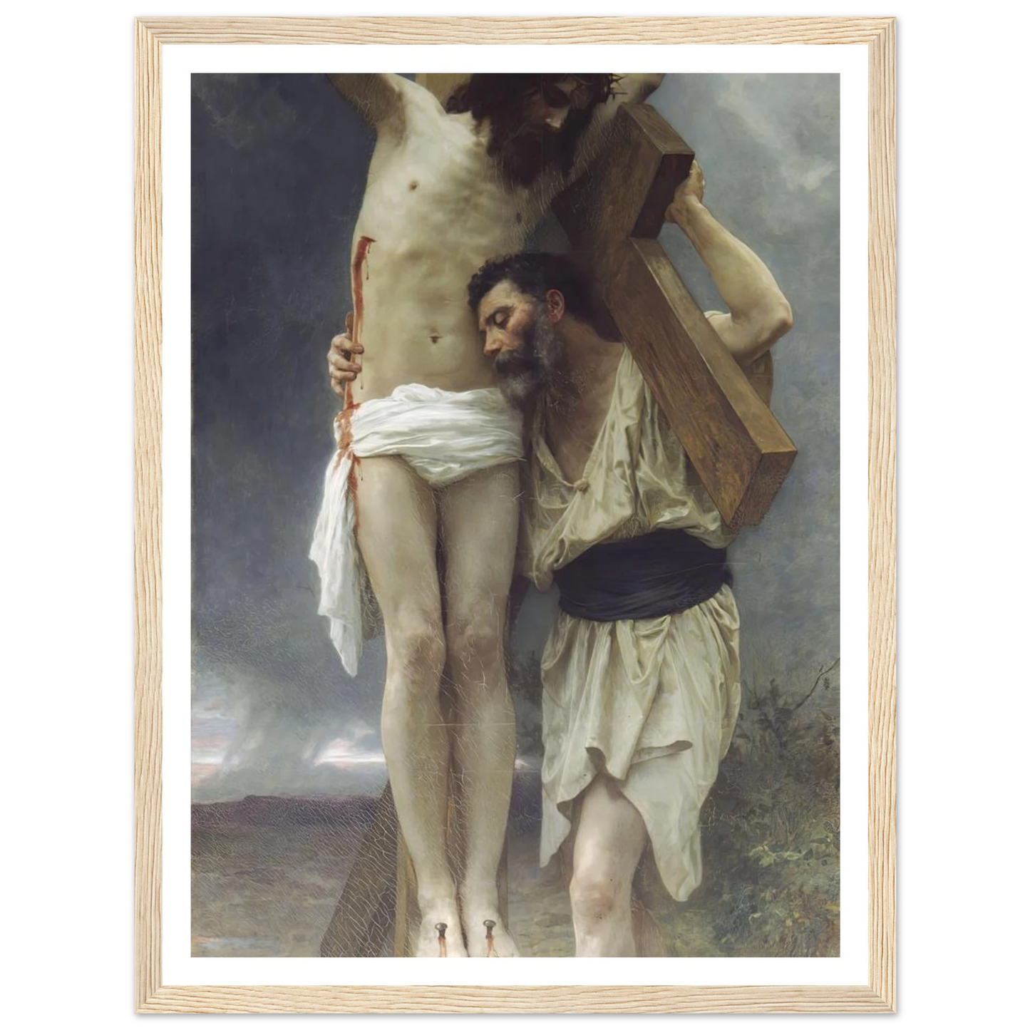 Compassion (1897) Art Print | William Bouguereau - Framed Poster - 30x40 cm / 12x16″ - Black frame