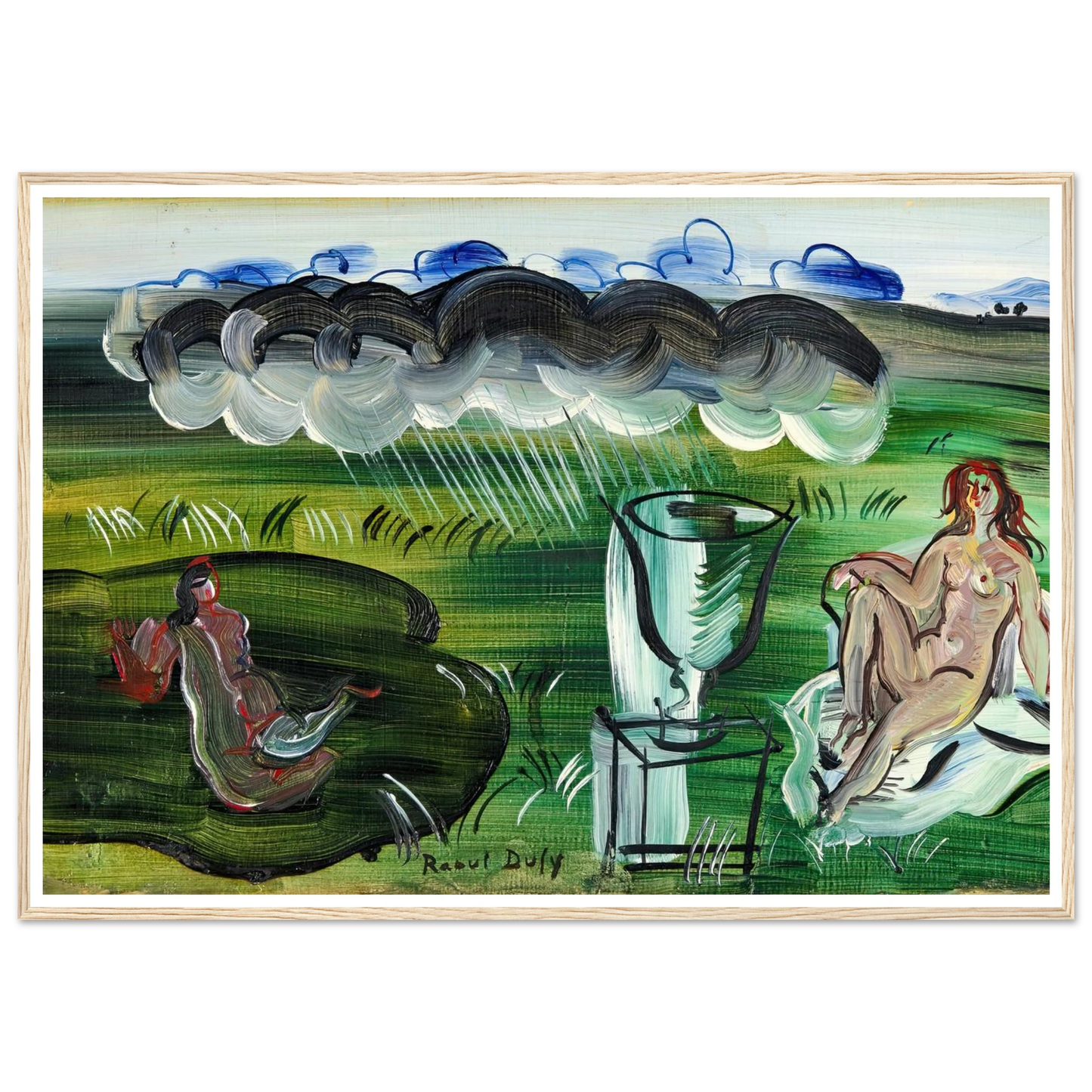 Composition avec vase et nus (1942) Art Print | Raoul Dufy - Framed Poster - 30x40 cm / 12x16″ - Black frame