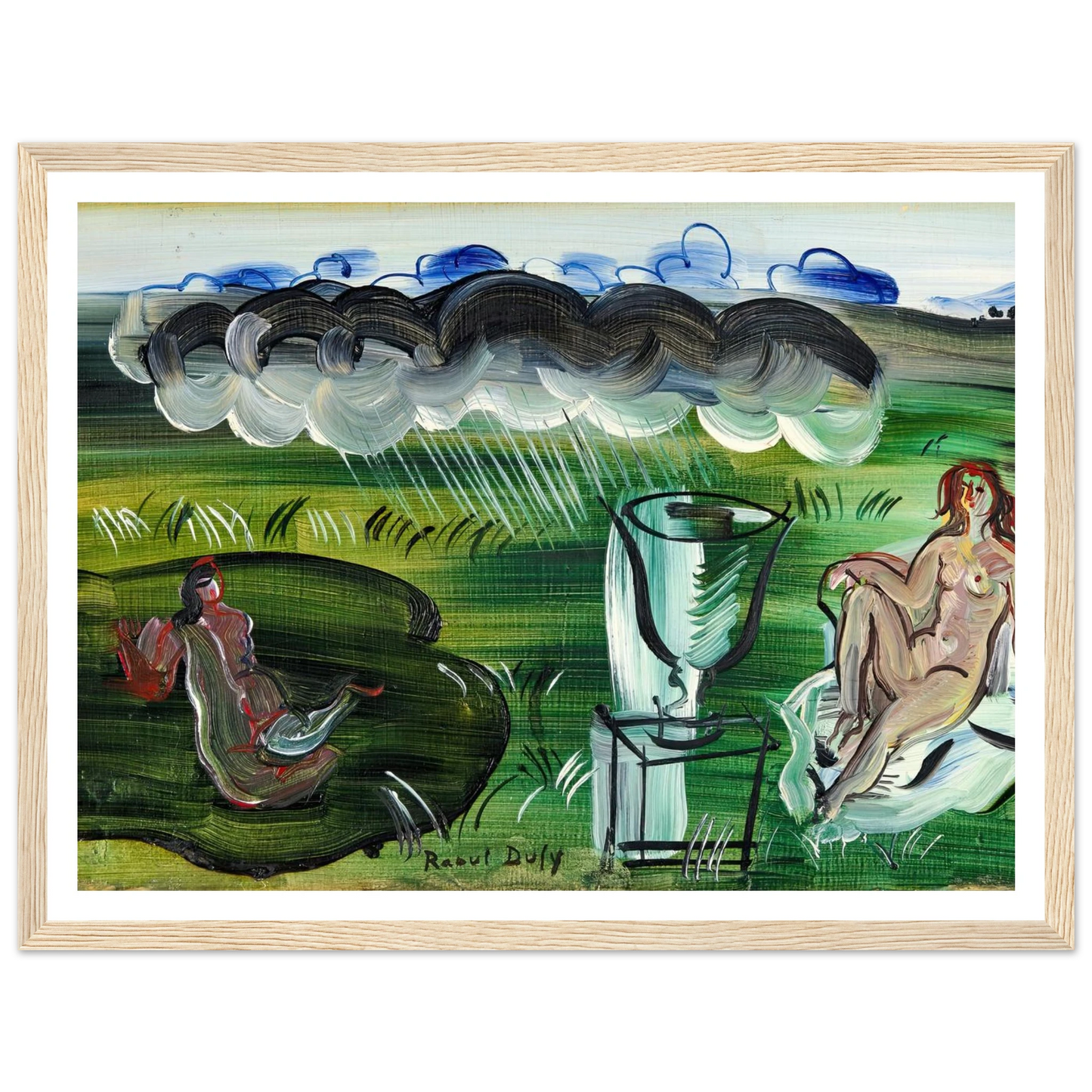 Composition avec vase et nus (1942) Art Print | Raoul Dufy - Framed Poster - 30x40 cm / 12x16″ - Black frame