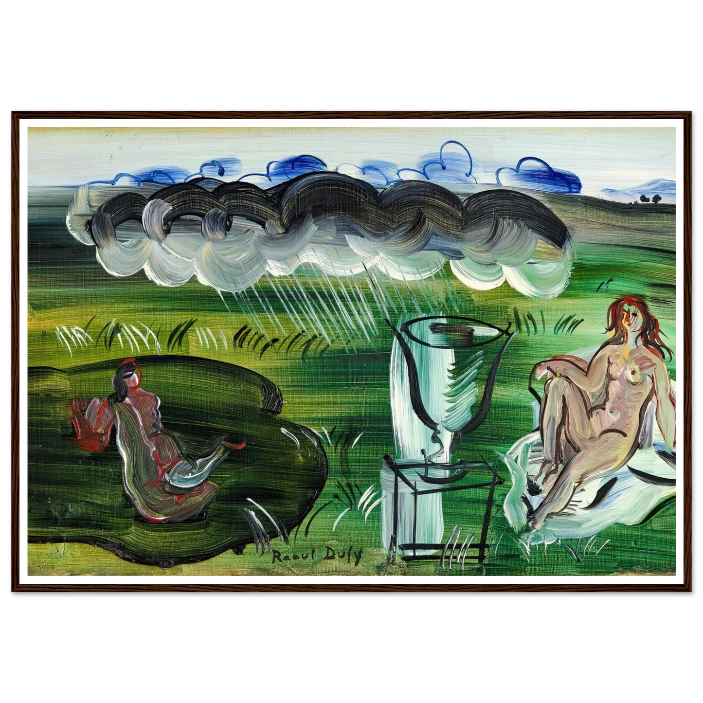 Composition avec vase et nus (1942) Art Print | Raoul Dufy - Framed Poster - 30x40 cm / 12x16″ - Black frame