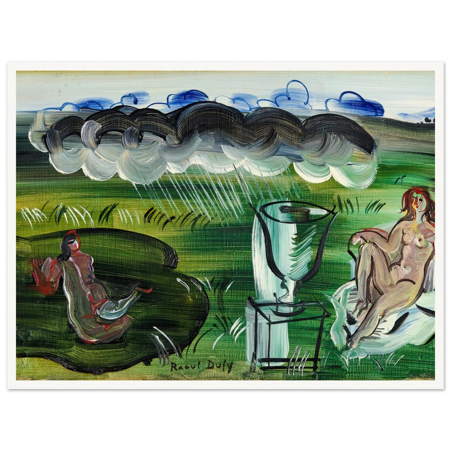 Composition avec vase et nus (1942) Art Print | Raoul Dufy - Framed Poster - 30x40 cm / 12x16″ - Black frame