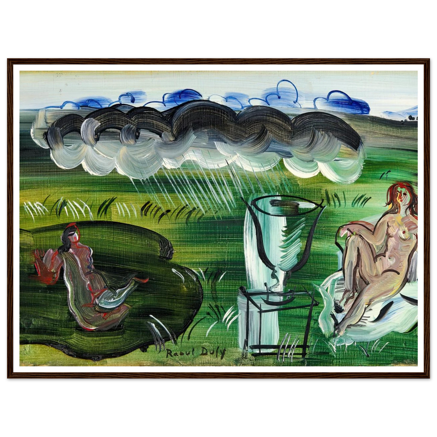 Composition avec vase et nus (1942) Art Print | Raoul Dufy - Framed Poster - 30x40 cm / 12x16″ - Black frame