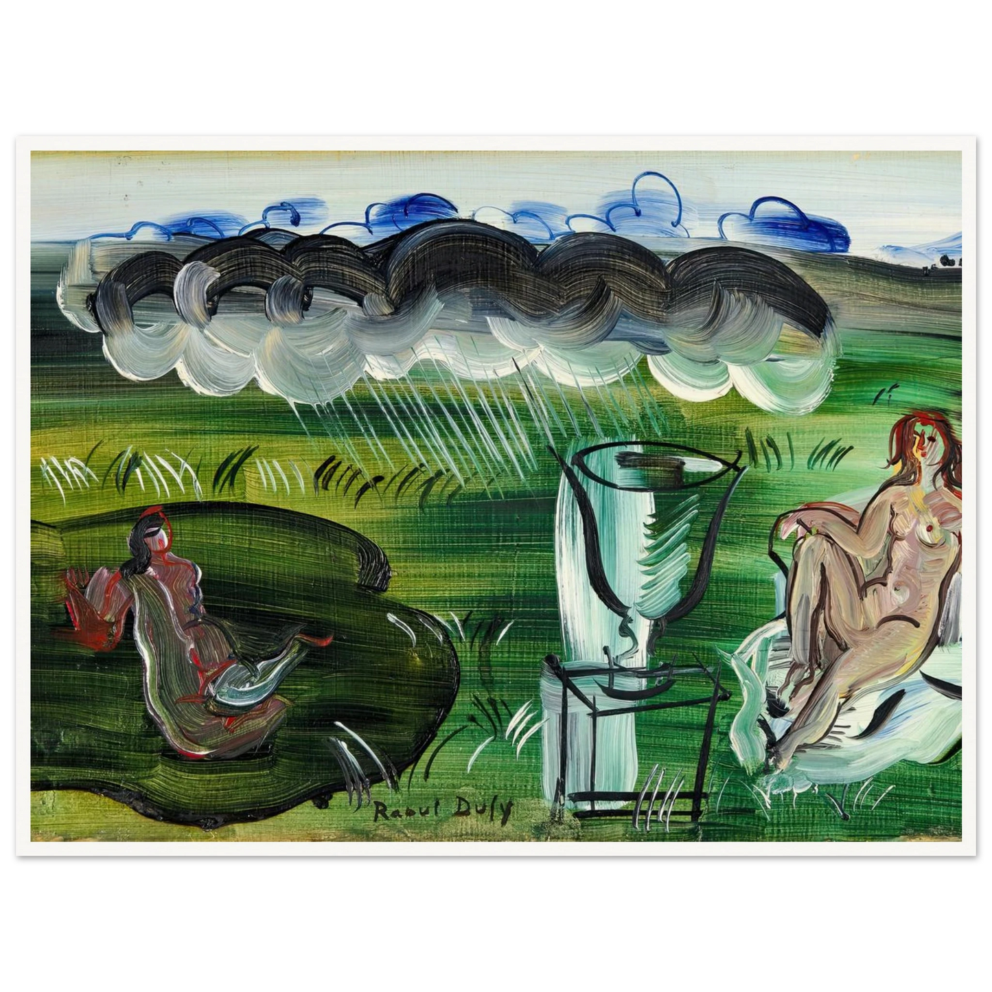 Composition avec vase et nus (1942) Art Print | Raoul Dufy - Framed Poster - 30x40 cm / 12x16″ - Black frame