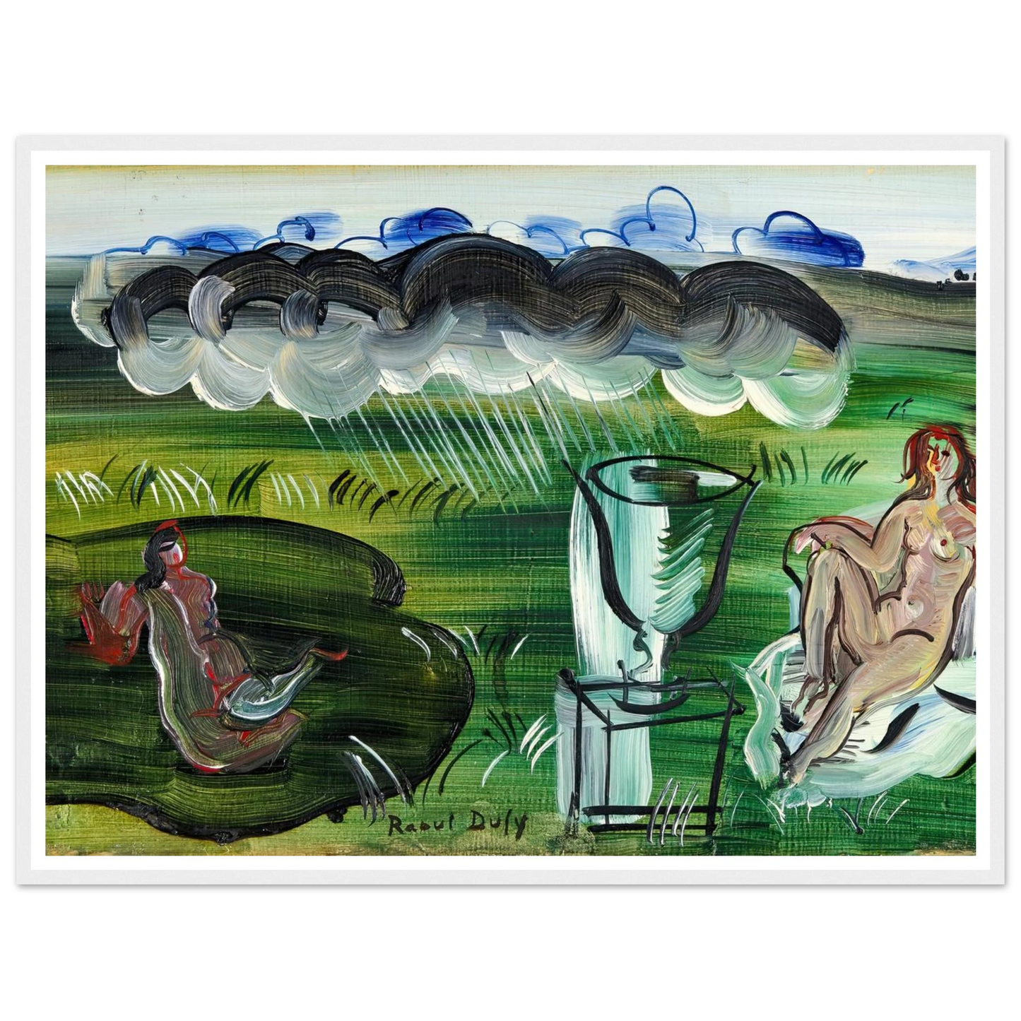Composition avec vase et nus (1942) Art Print | Raoul Dufy - Framed Poster - 30x40 cm / 12x16″ - Black frame