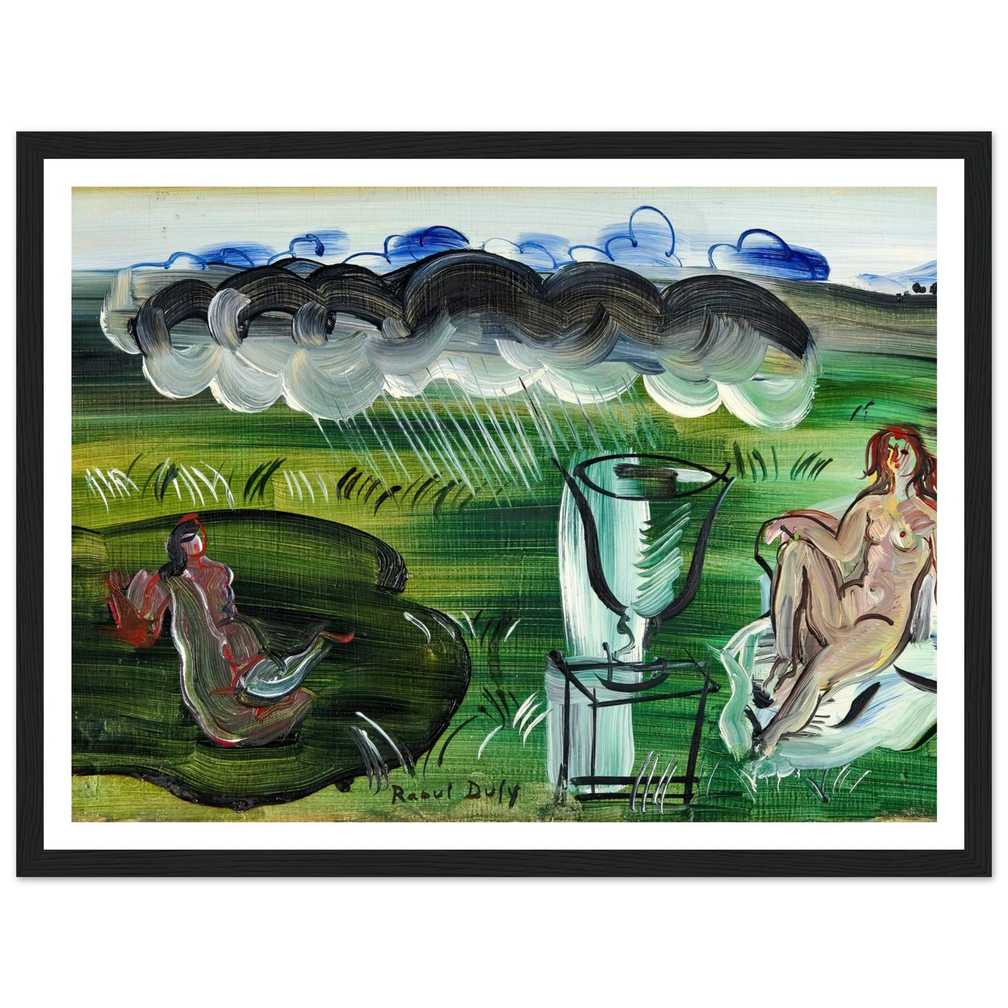 Composition avec vase et nus (1942) Art Print | Raoul Dufy - Framed Poster - 30x40 cm / 12x16″ - Black frame