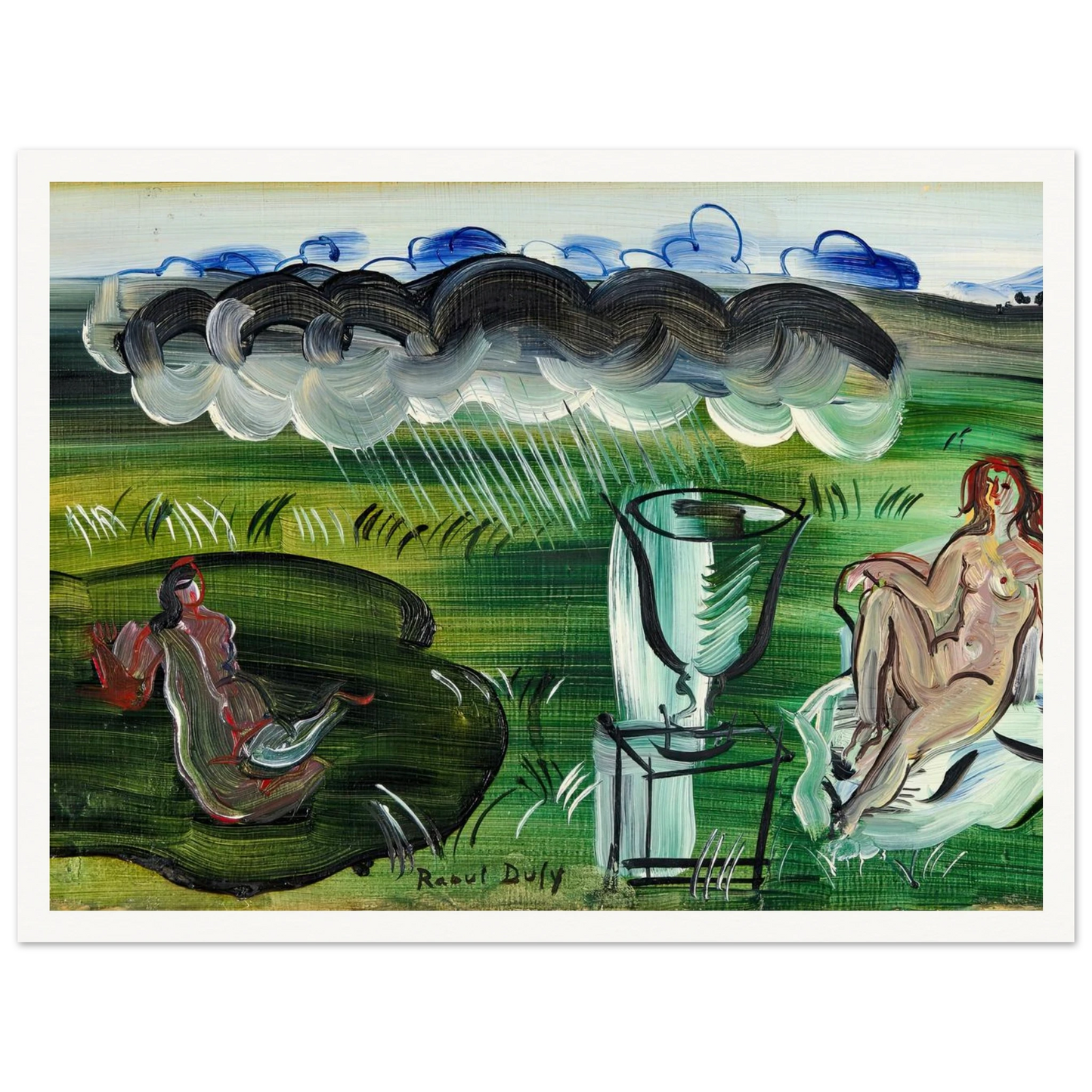 Composition avec vase et nus (1942) Art Print | Raoul Dufy - Framed Poster - 30x40 cm / 12x16″ - Black frame