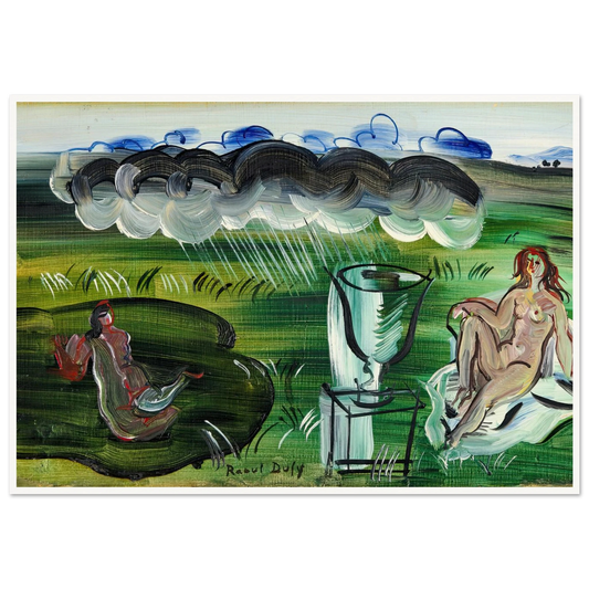 Composition avec vase et nus (1942) Art Print | Raoul Dufy - Framed Poster - 30x40 cm / 12x16″ - Black frame