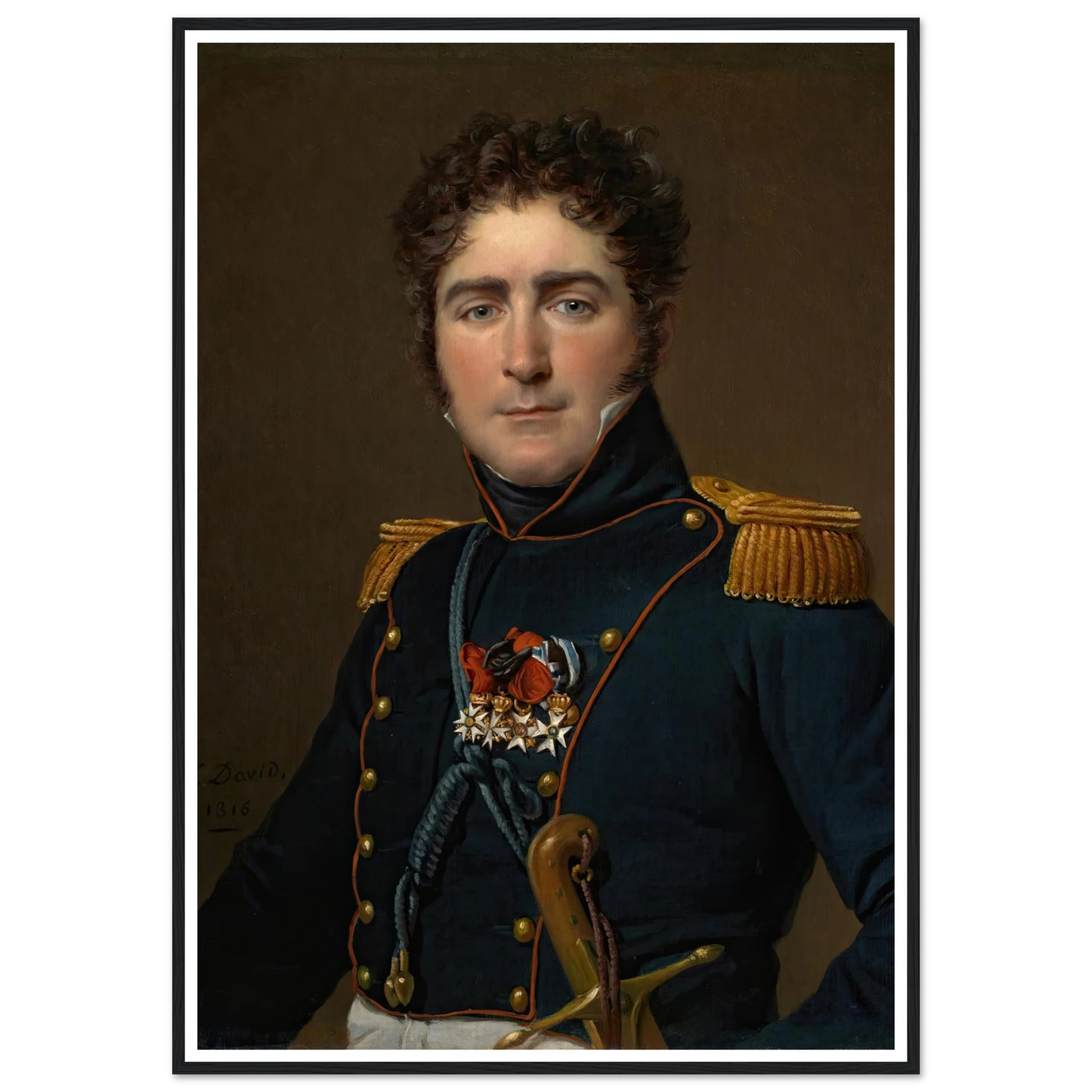 Comte Henri-Amédée-Mercure De Turenne-D’aynac (1816) Art Print | Jacques Louis David - Framed Poster - 30x40 cm / 12x16″ - Black frame