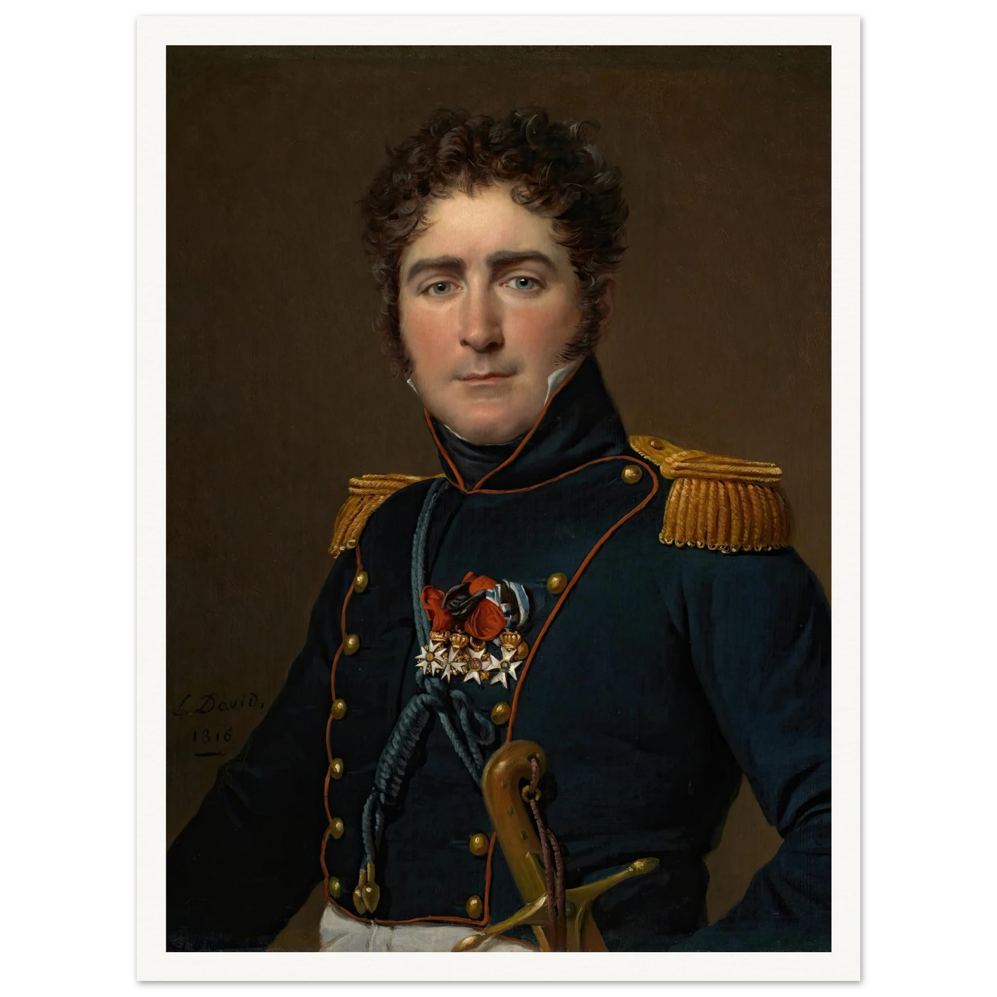 Comte Henri-Amédée-Mercure De Turenne-D’aynac (1816) Art Print | Jacques Louis David - Framed Poster - 30x40 cm / 12x16″ - Black frame