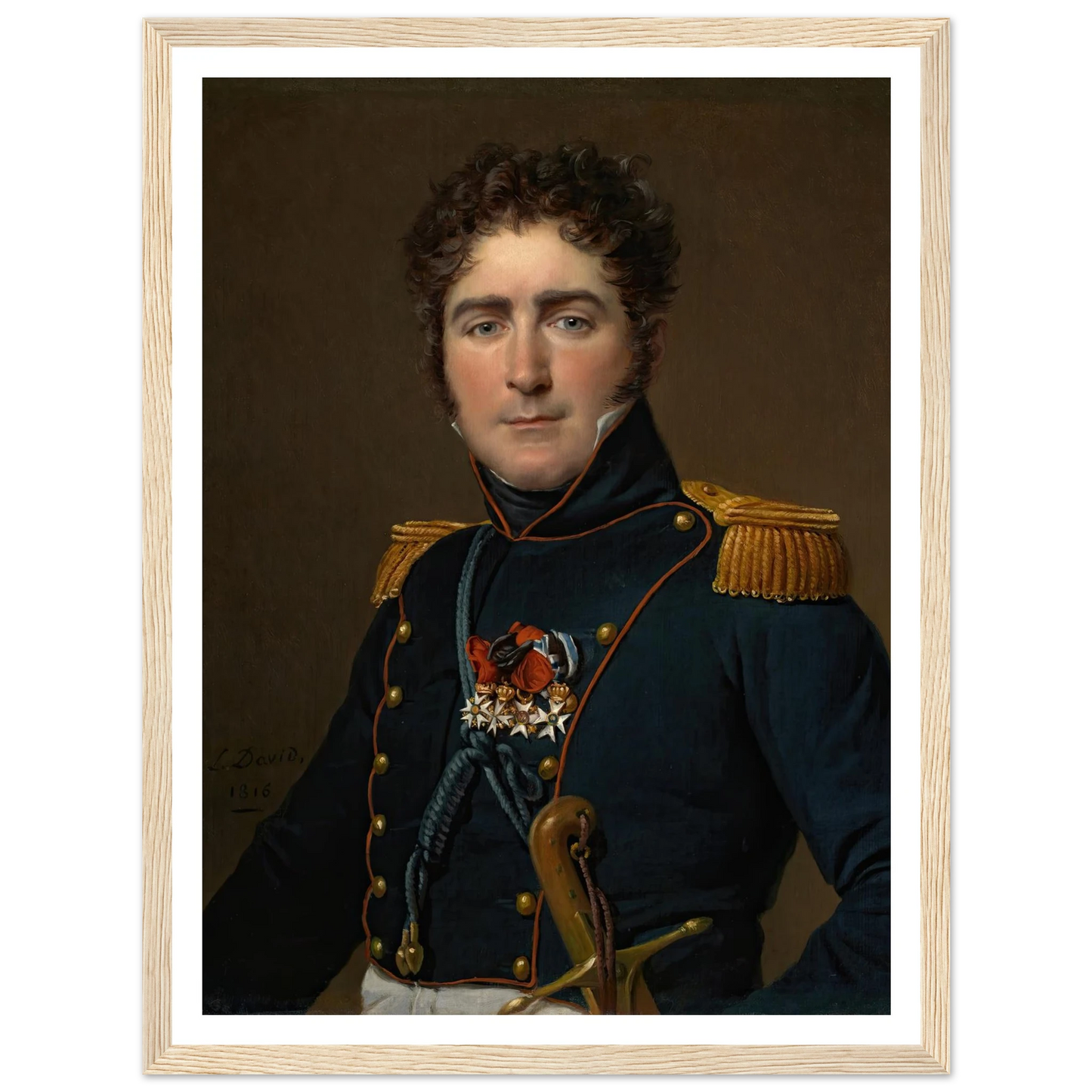 Comte Henri-Amédée-Mercure De Turenne-D’aynac (1816) Art Print | Jacques Louis David - Framed Poster - 30x40 cm / 12x16″ - Black frame