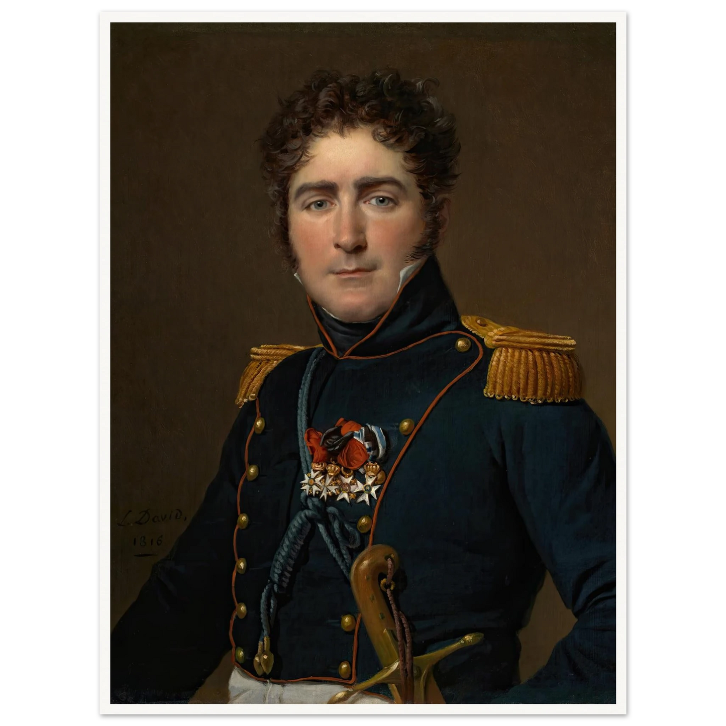 Comte Henri-Amédée-Mercure De Turenne-D’aynac (1816) Art Print | Jacques Louis David - Framed Poster - 30x40 cm / 12x16″ - Black frame