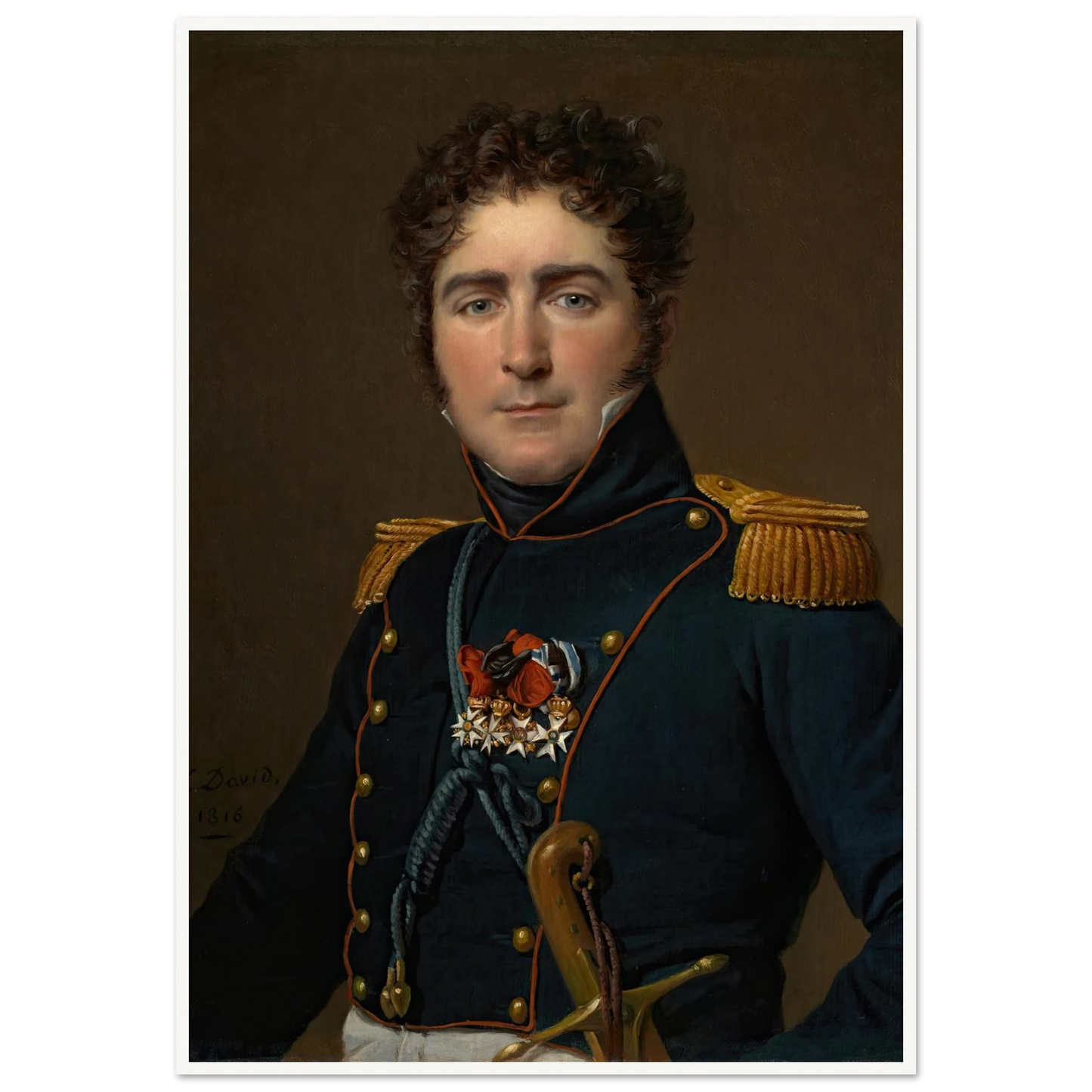 Comte Henri-Amédée-Mercure De Turenne-D’aynac (1816) Art Print | Jacques Louis David - Framed Poster - 30x40 cm / 12x16″ - Black frame