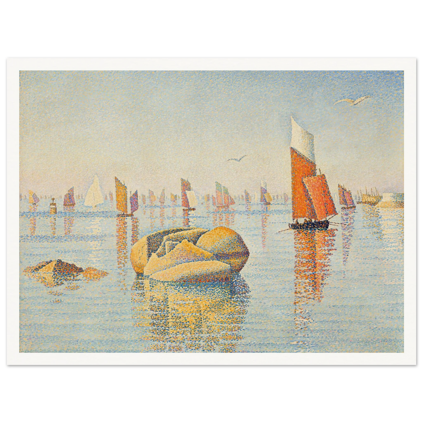Concarneau, calme du matin (1891) Art Print | Paul Signac - Framed Poster - 30x40 cm / 12x16″ - Black frame