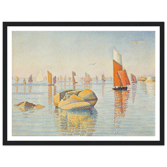 Concarneau, calme du matin (1891) Art Print | Paul Signac - Framed Poster - 30x40 cm / 12x16″ - Black frame