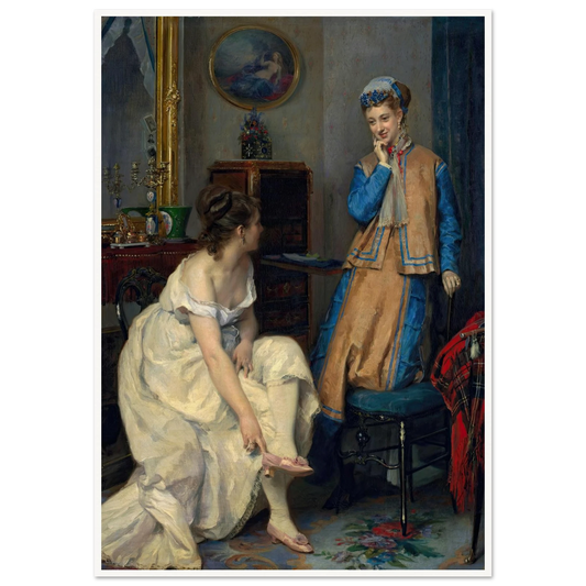 Confidences (c. 1870) Art Print | Raimundo de Madrazo y Garreta - Framed Poster - 30x40 cm / 12x16″ - Black frame